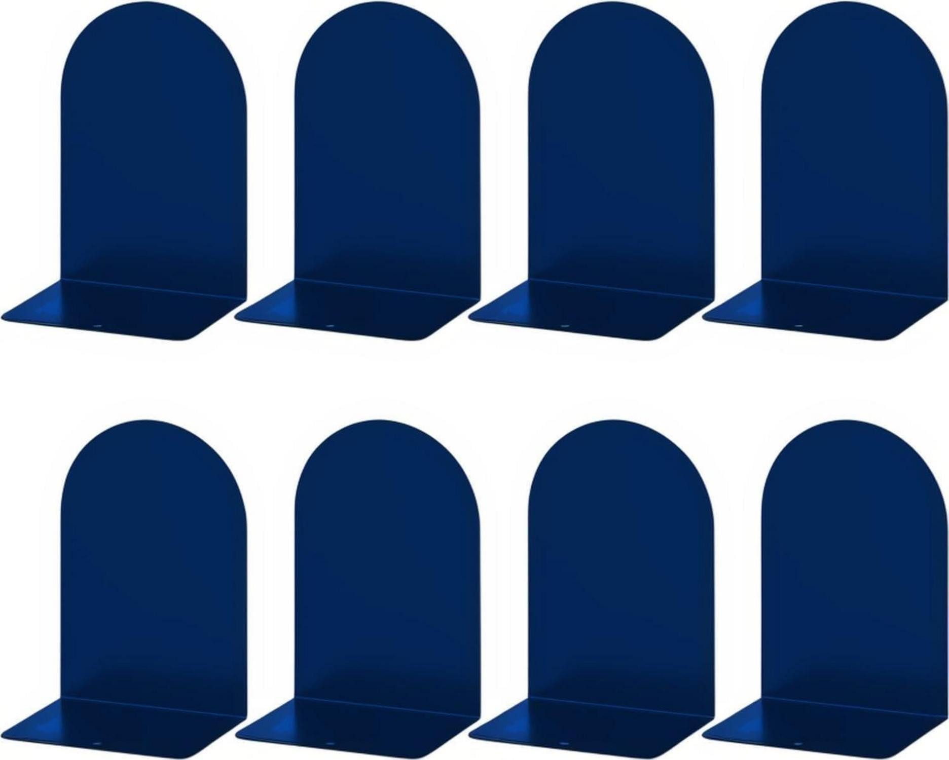 Buchstütze Metall-Buchstützen 8 Stück blau, langlebig, rutschfest