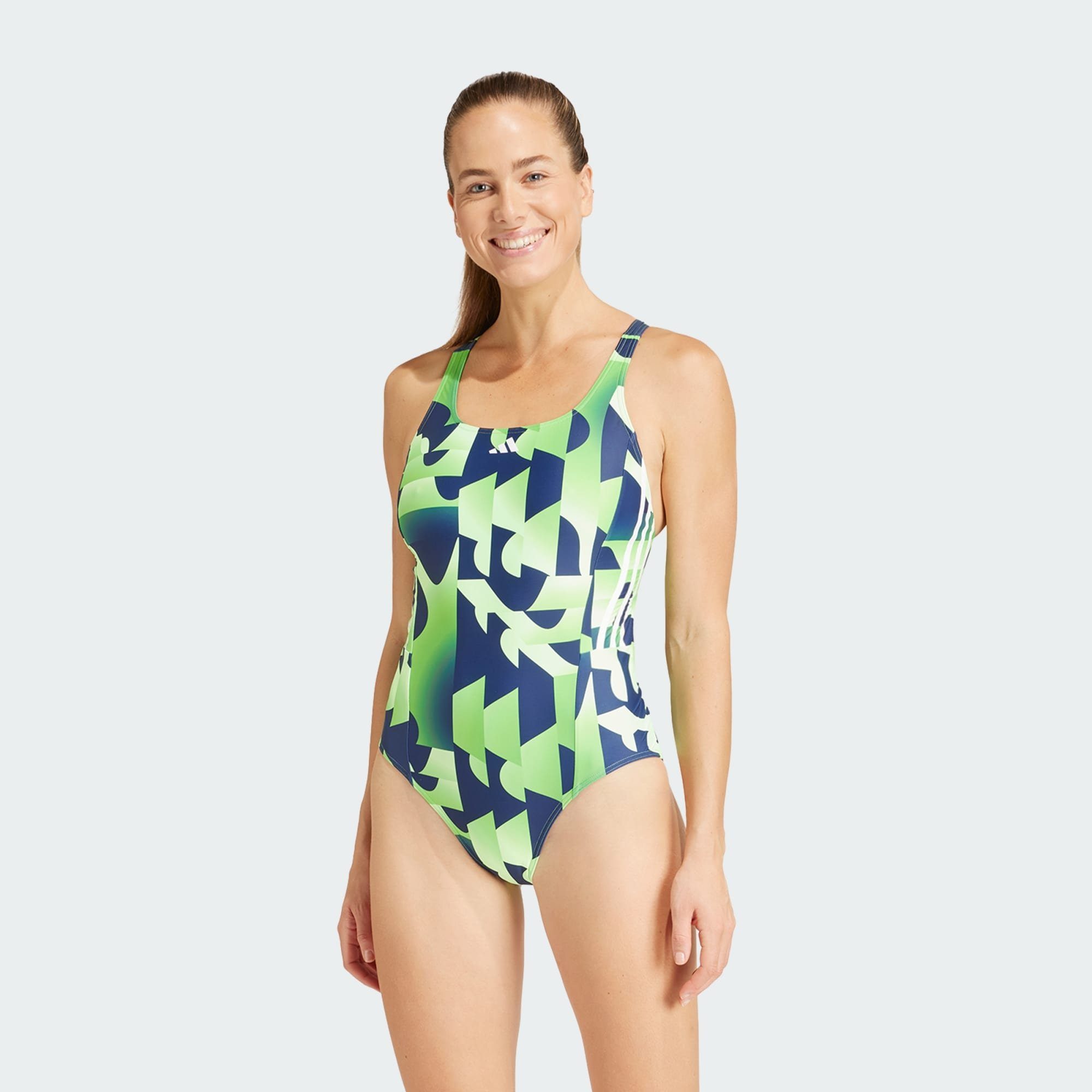Adidas performance badeanzug im 3-streifen-design outlet