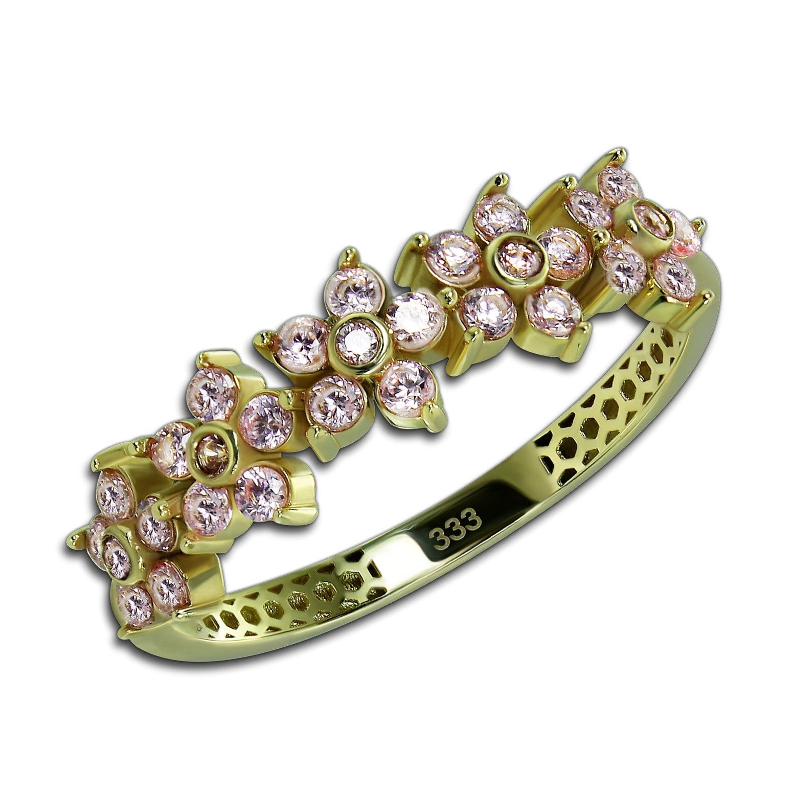 GoldDream Goldring GoldDream Gold Ring Blumen Gr.58 (Fingerring), Damen Ring Blumen, 58 (18,5), 333 Gelbgold - 8 Karat, gold, rosa
