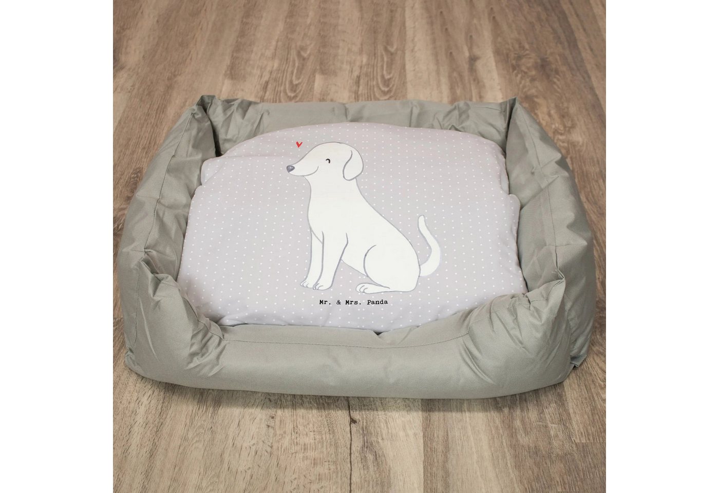 Thumbnail - Mr. & Mrs. Panda Tierbett Labrador Lebensretter - Grau Pastell - Geschenk, Hundesofa, Hundebesi, Zeitlos elegant
