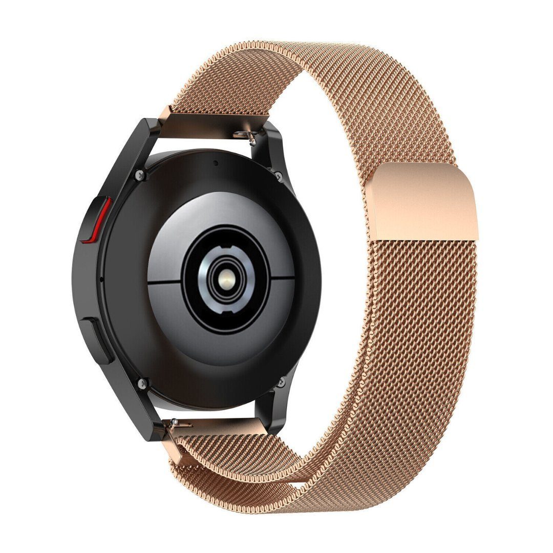SmartUP Uhrenarmband Uhrenarmband für Huawei Watch GT / GT2 / GT2e GT3 / Pro Edelstahl, Milanese Armband, zeitloses Design, stufenlos verstellbar Roségold