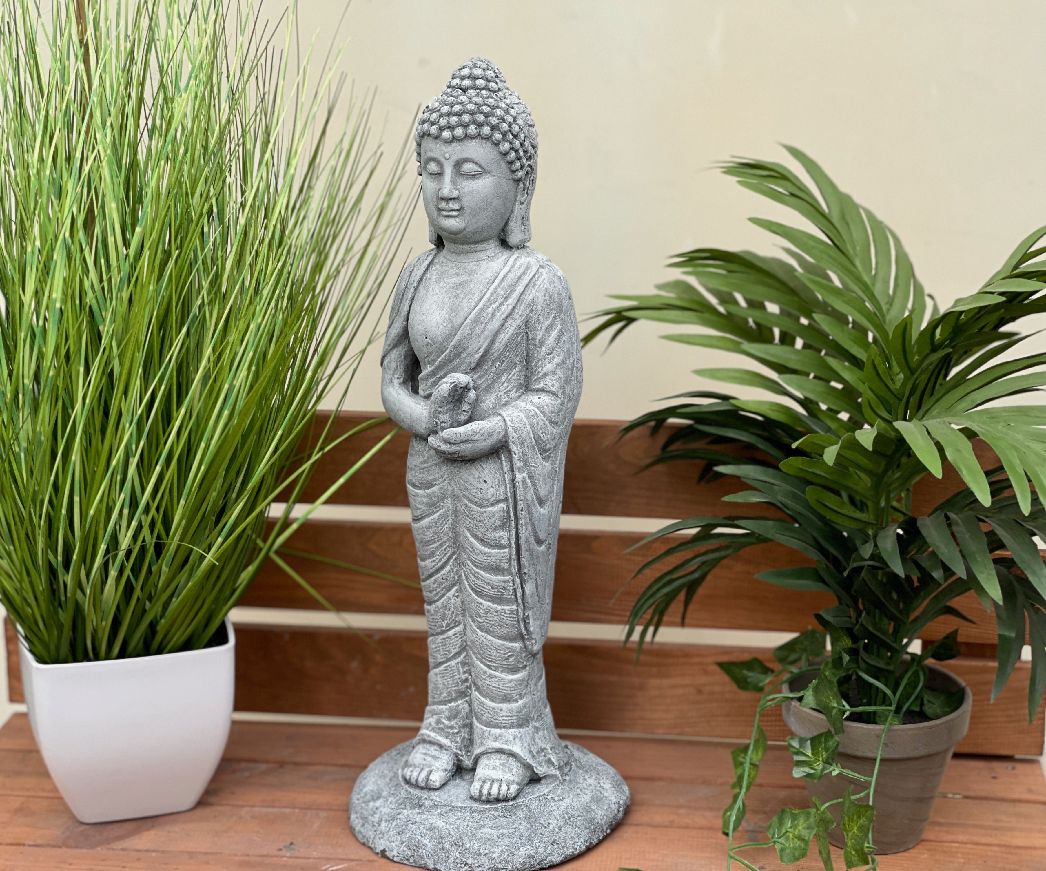 Stone and Style Gartenfigur Frostfeste Steinfigur stehender Shiva