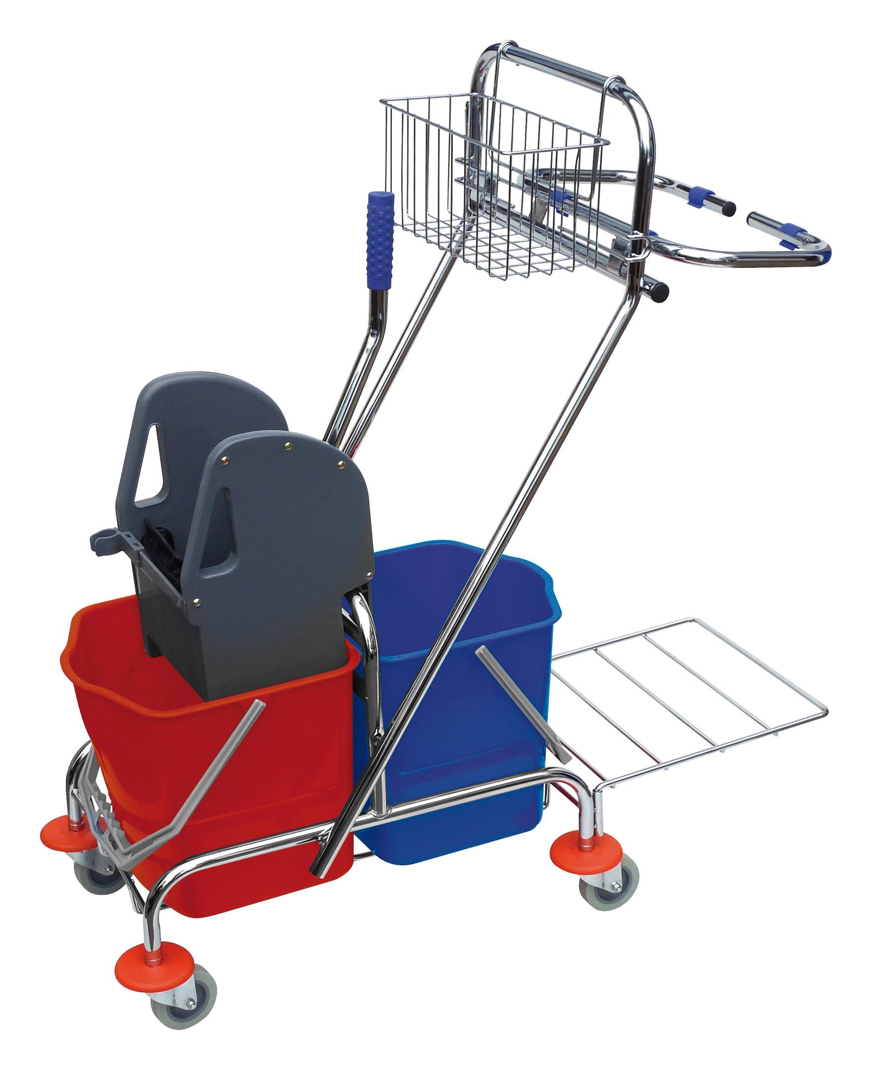 Sprintus Putzwagen, Doppelfahreimer chrom 2 x 17l mit Presse