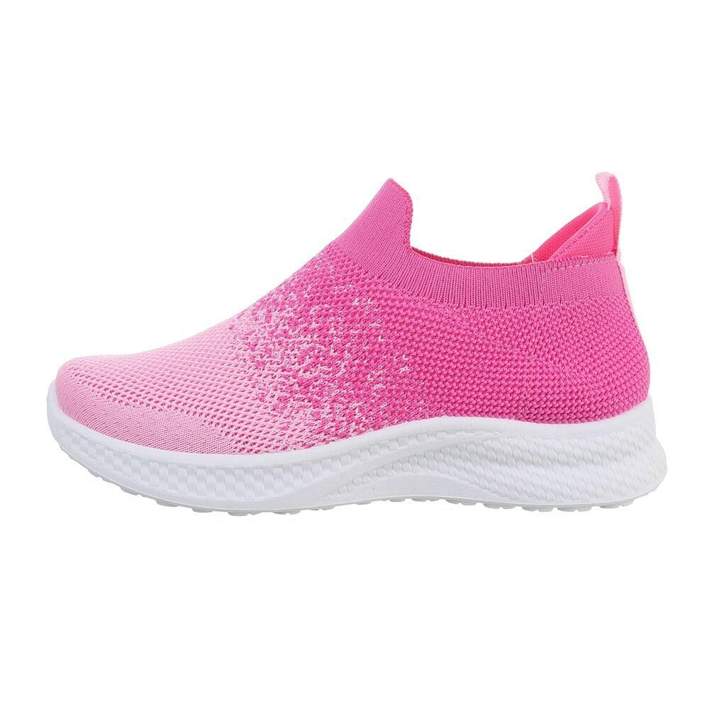 Ital-Design Damen Low-Top Freizeit Pink Flach Sneakers Low in Sneaker