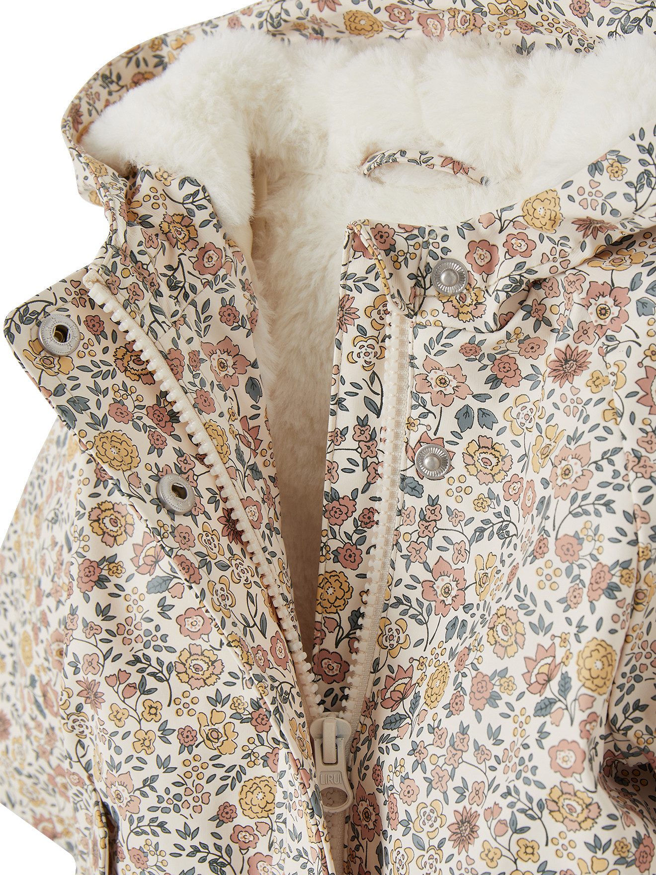 vertbaudet Regenjacke Gefütterte Mädchen Baby Regenjacke Recycling-Polyester, Blumenmuster – Bild 4 von 5