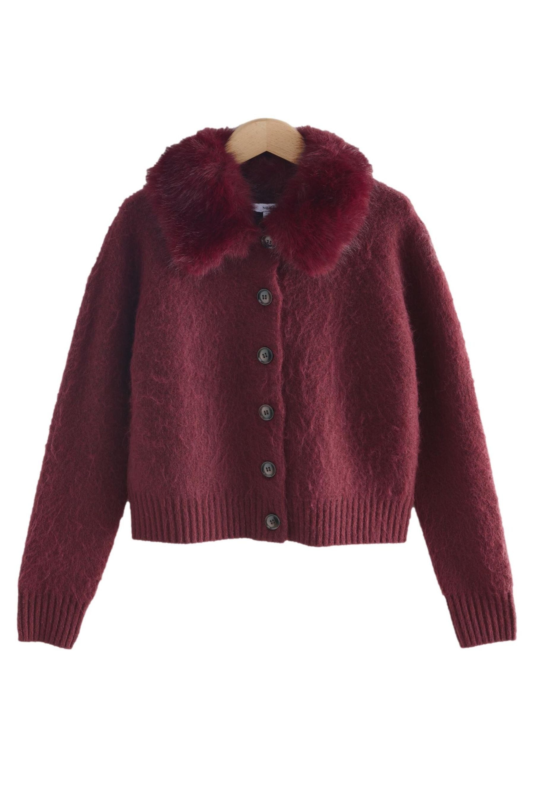 Next Strickjacke Strickjacke mit Kunstfellbesatz (1-tlg) günstig online kaufen