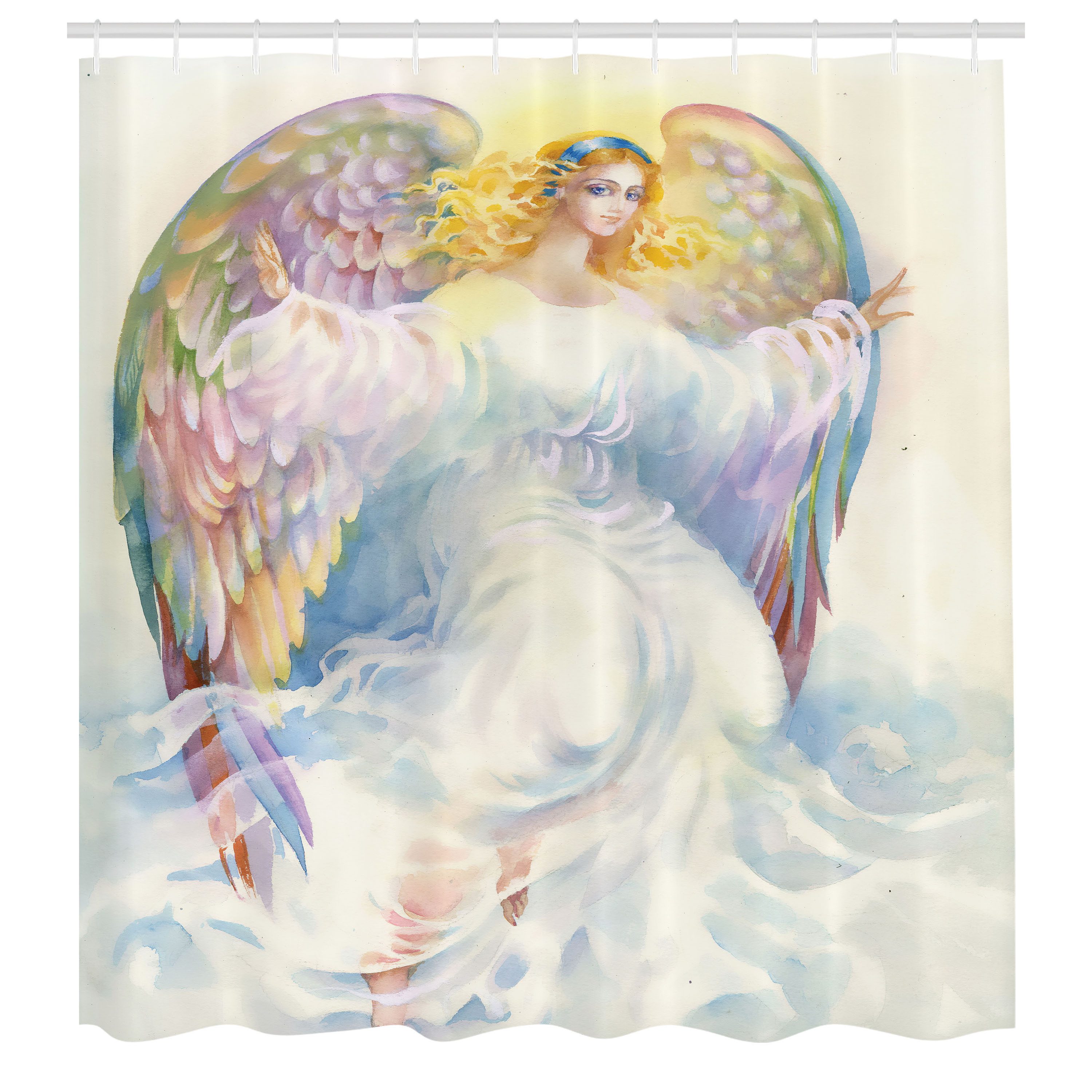 Abakuhaus Duschvorhang Moderner Digitaldruck mit 12 Haken auf Stoff Wasser Resistent Breite 175 cm, Höhe 180 cm, angel Wings Kunst