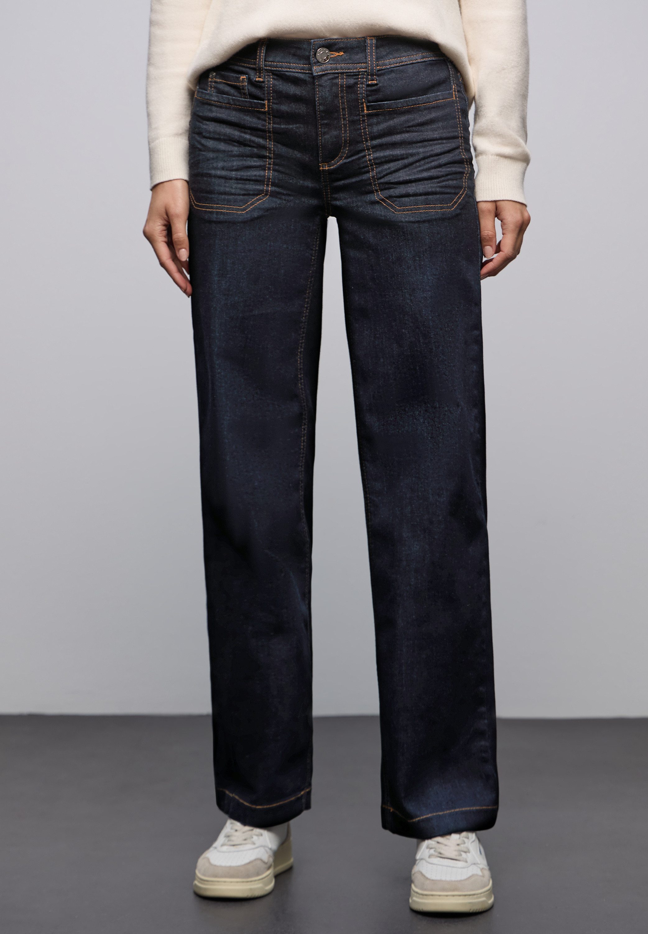 STREET ONE 5-Pocket-Jeans Rinsed Wide Leg Jeans günstig online kaufen