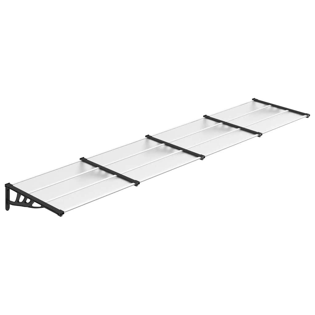 vidaXL Markise Türvordach Schwarz und Transparent 396x90 cm Polycarbonat (1-St)