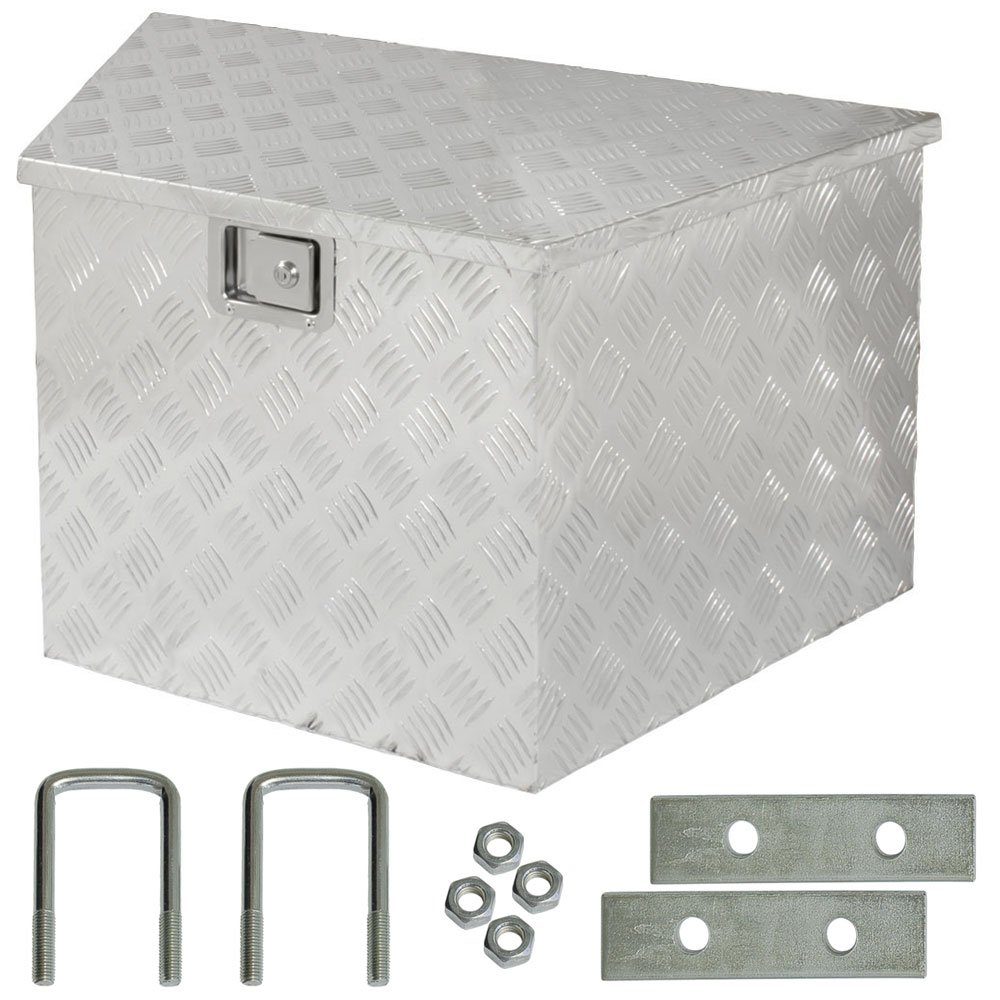 Anhänger-Deichselbox Truckbox Deichselkasten inkl. Montagesatz Deichselbox Aluminium 120 L