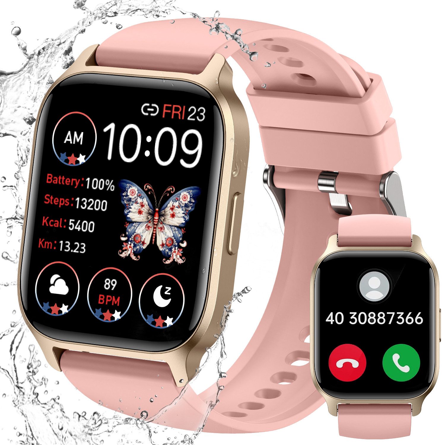 1,85“ Smart Bluetooth Uhr Smartwatch