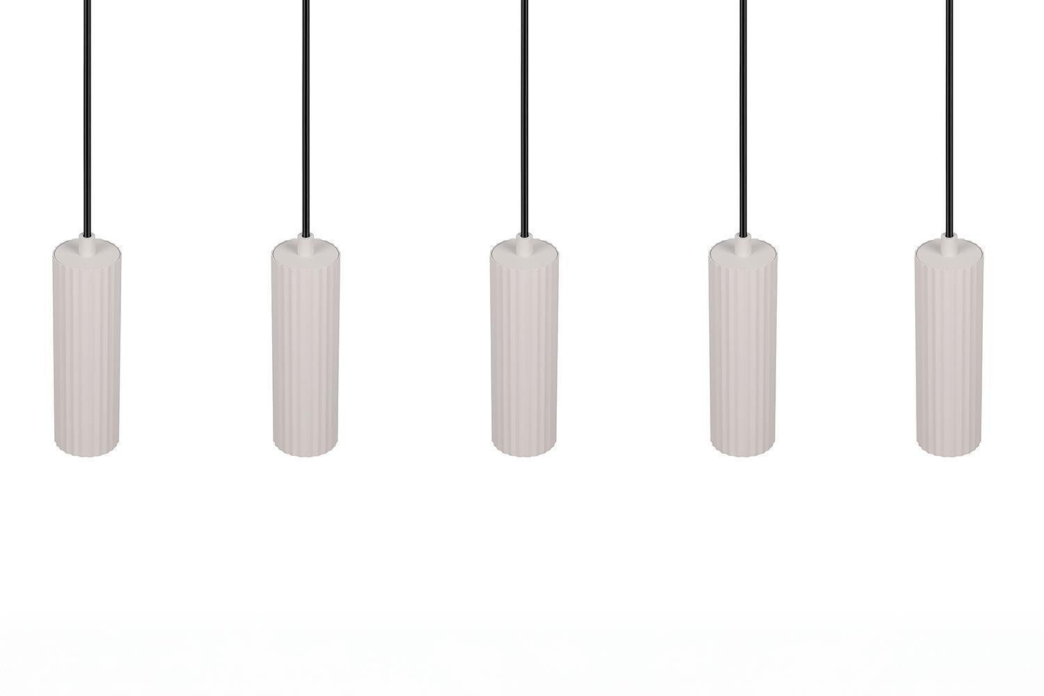 TRIO Leuchten Pendelleuchte SOKA, 5-flammig, Grau, Metall, höhenverstellbar, ohne Leuchtmittel, B 85 x H 150 x T 9 cm