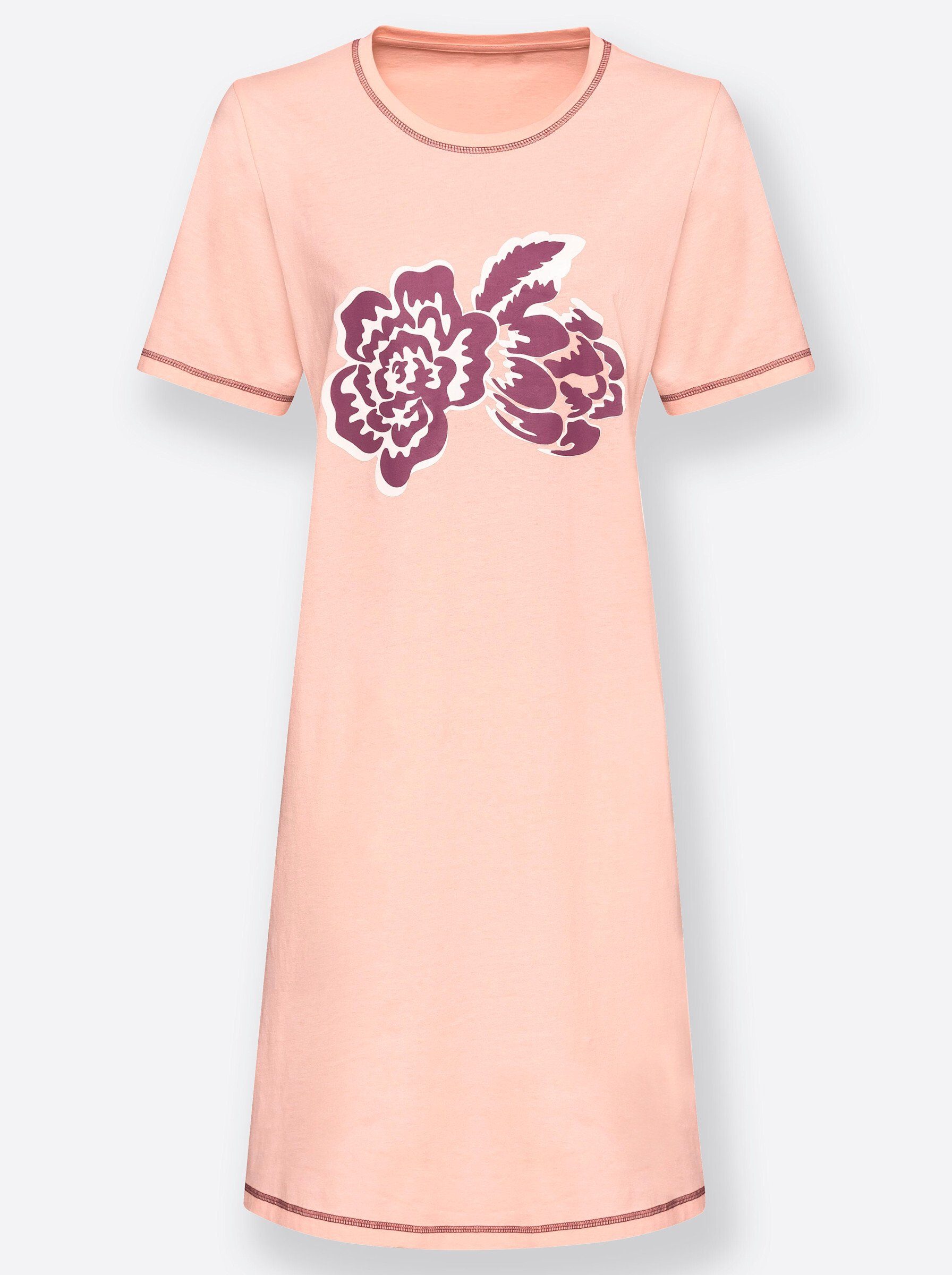 Nachthemd Sieh an! rosé + bordeaux (2-tlg)