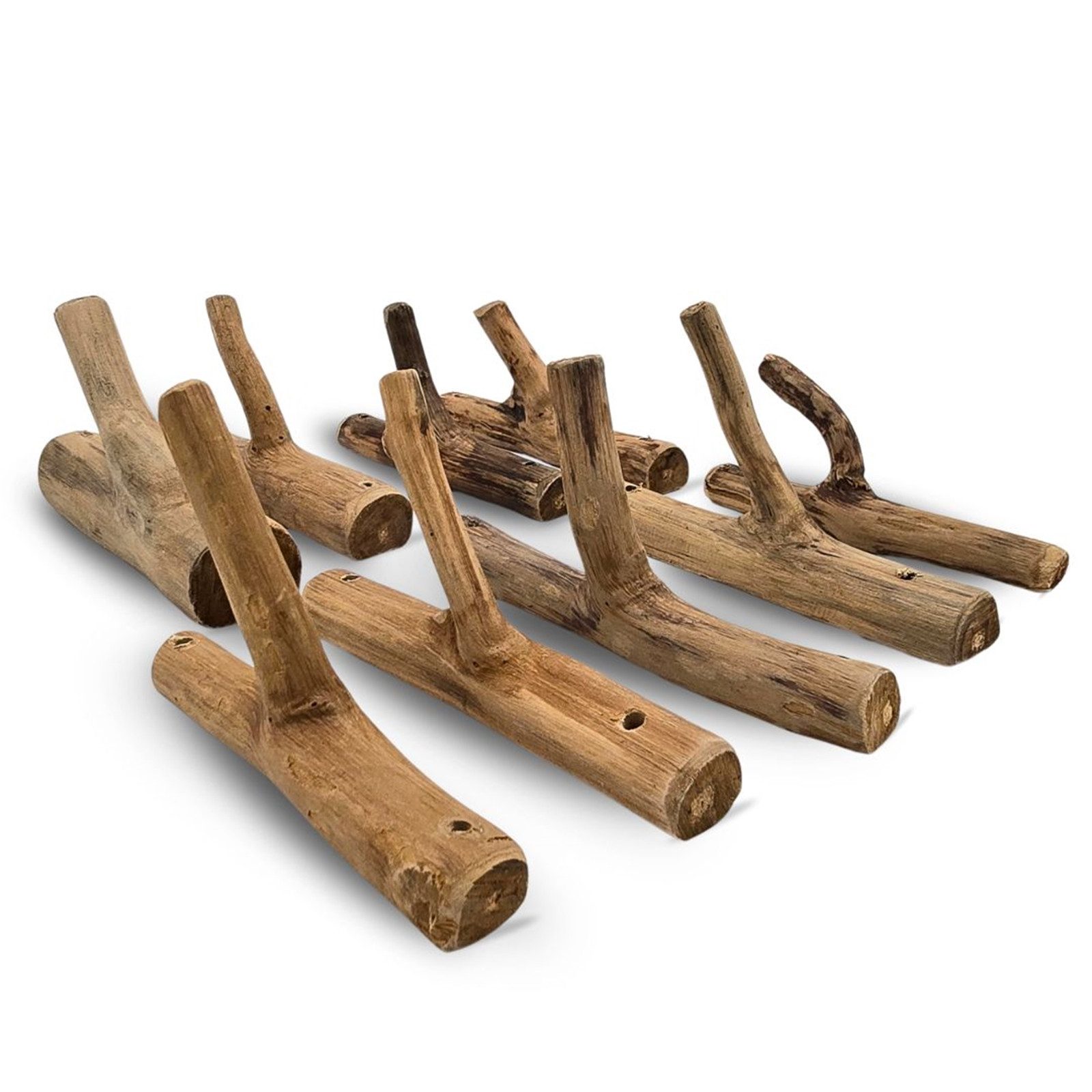 DESIGN DELIGHTS Wandgarderobe Garderobenhaken 9er Set LIMB, Holz massivholz Wurzel, Kleiderhaken,Wa