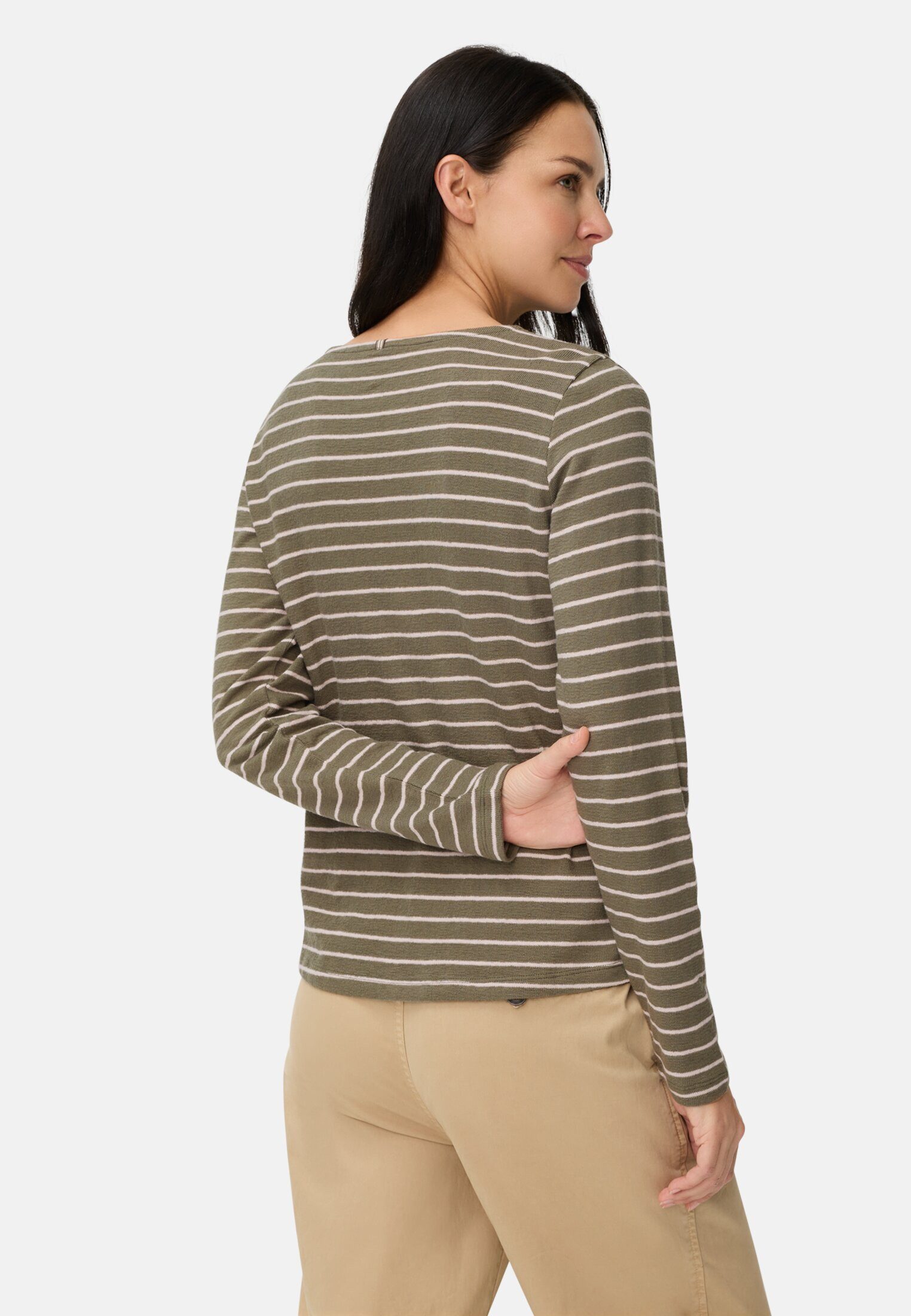 camel active Langarmshirt aus Bio-Baumwolle Langarm Rundhals günstig online kaufen