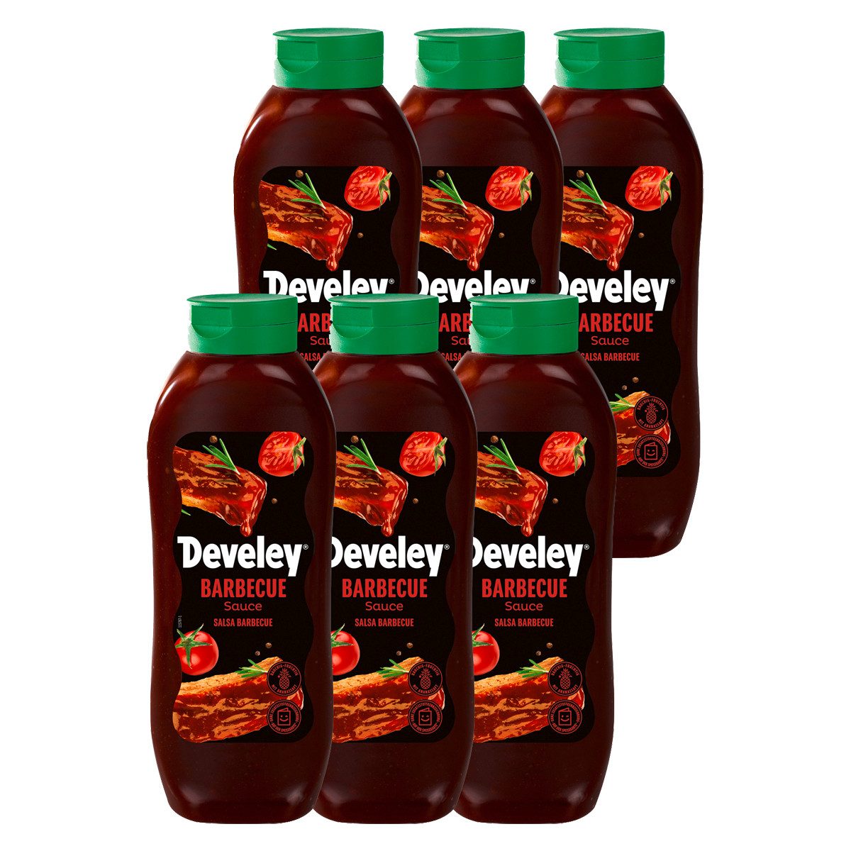 Develey Grillsauce, Develey Barbecue Sauce kraeftig wuerzig im Vorratspack 6x875ml mild