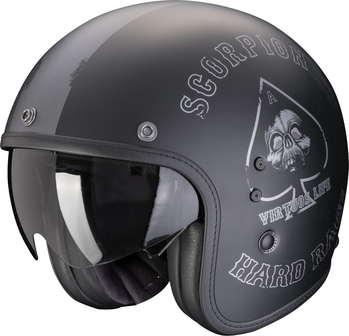 Scorpion Exo Motorradhelm Belfast Evo Spade Jethelm, integriertes Sonnenvisier