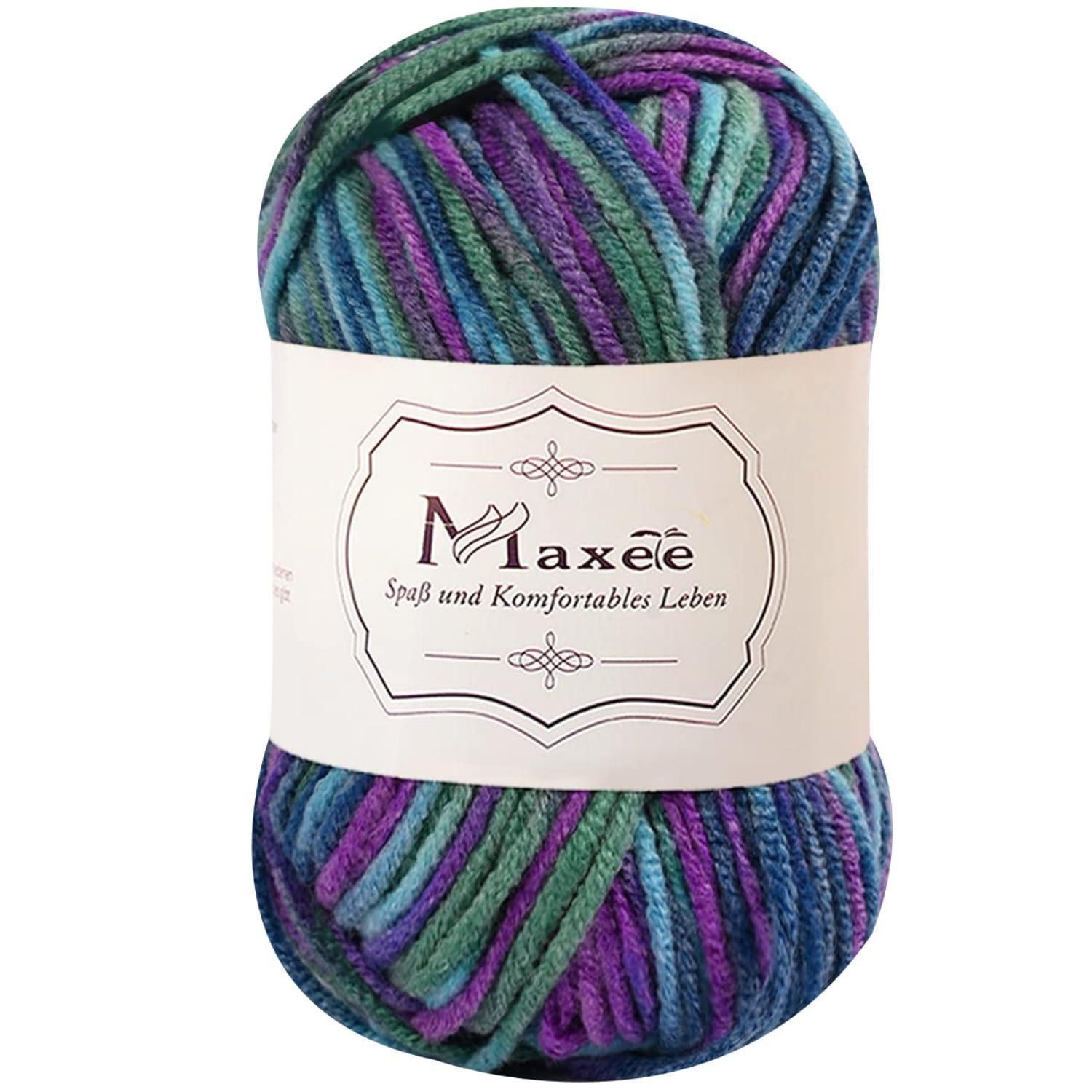 LuxusKollektion Häkelnadeln Häkelgarn Farbverlauf Acryl 50g Lila/Blau/Grün, 1 St.