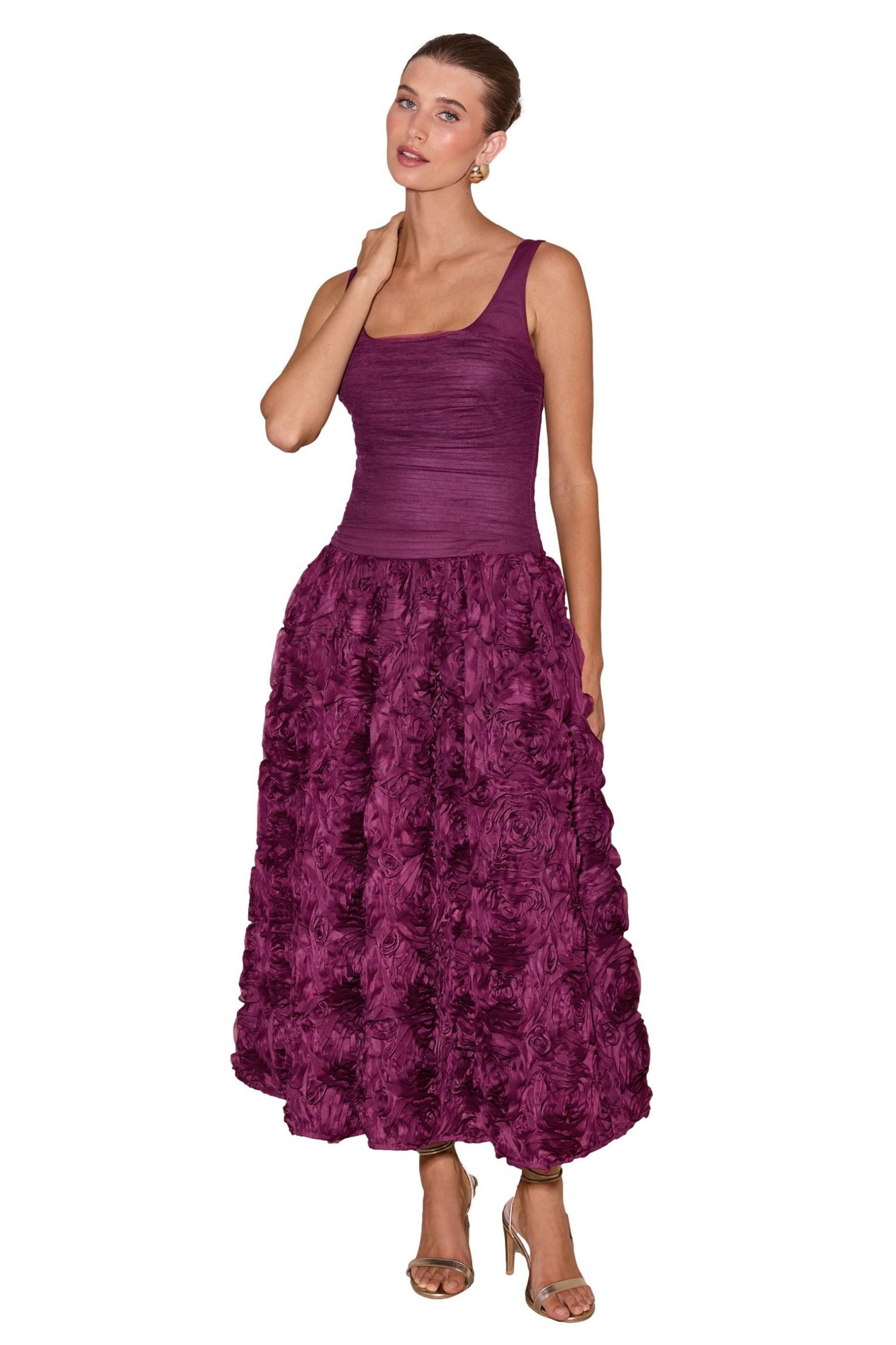 LIPSY Midikleid Premium Ball-Midikleid mit 3D-Rose (1-tlg)