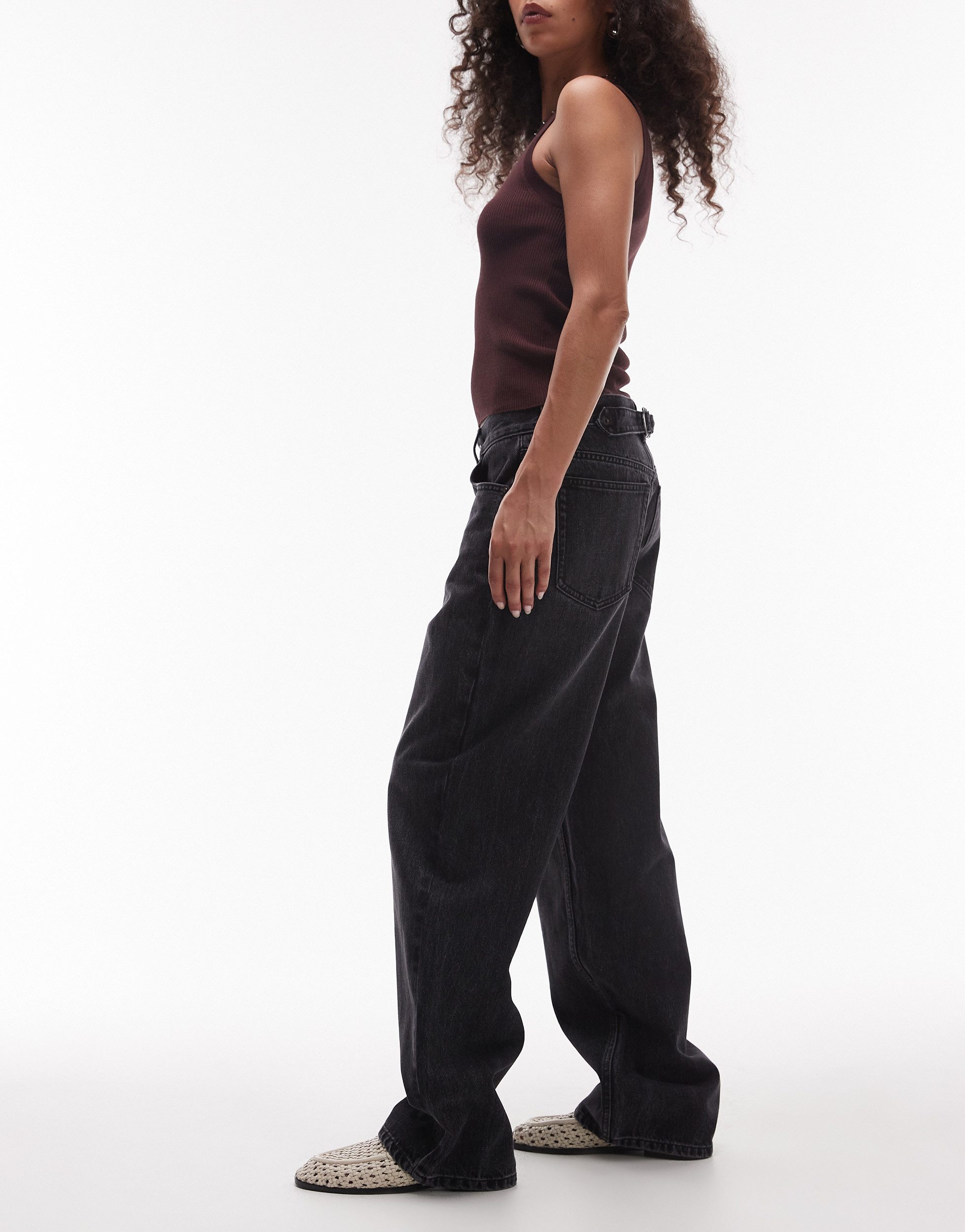 TOPSHOP Weite Jeans TSCINCH LR WIDE DNM JEANS BLW NOOS Baumwolle, relaxed fit, low waist