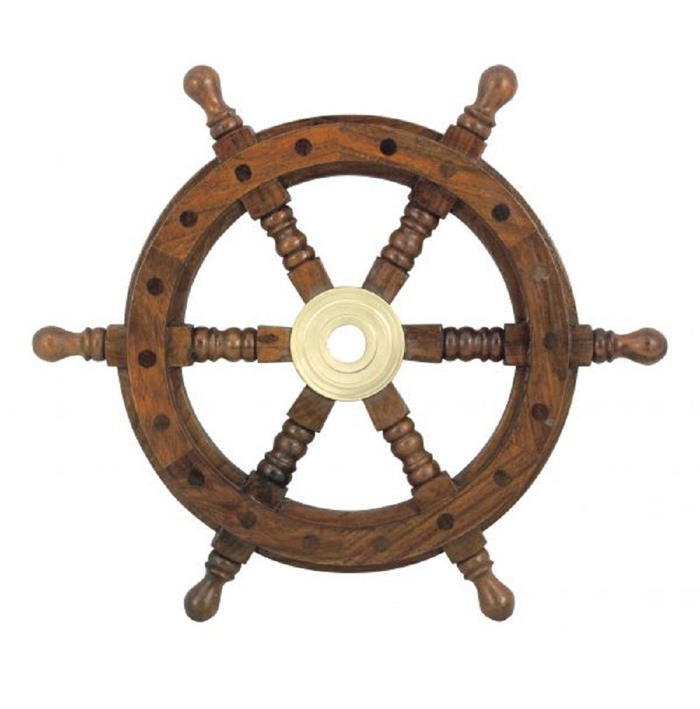 Dekoobjekt Schiffssteuerrad Steuerrad aus edlem Holz Ø 30 cm