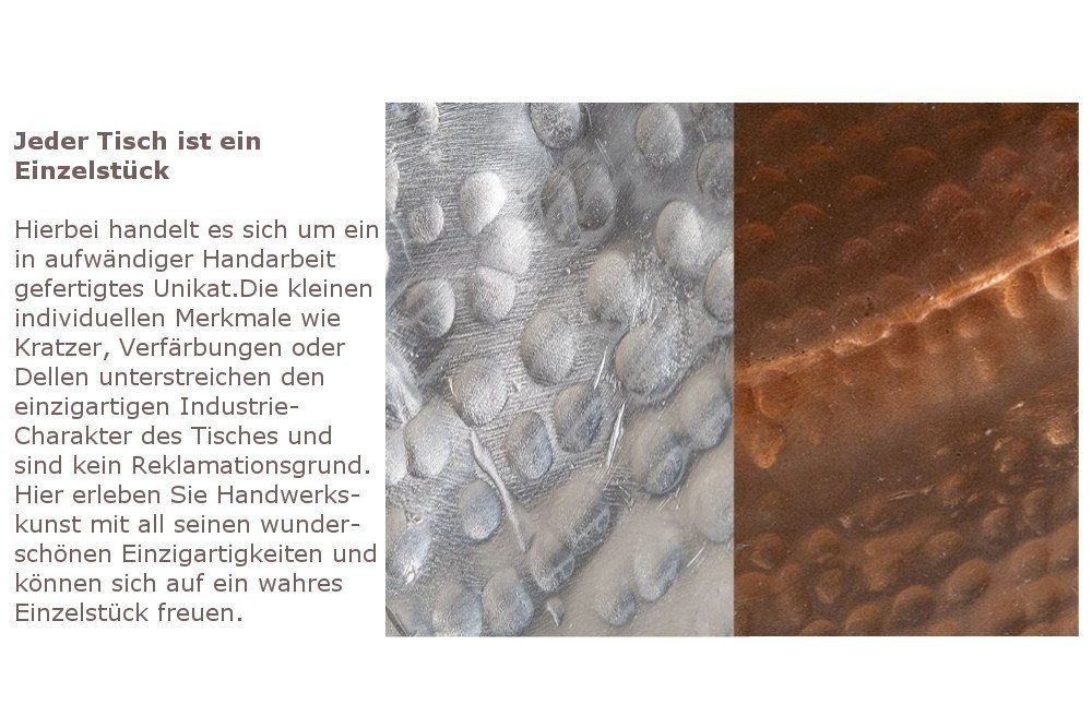 Stauraum STORAGE Metall · mit · Design 48cm ORIENT Hammerschlag Handarbeit · gold, Wohnzimmer riess-ambiente Beistelltisch ·