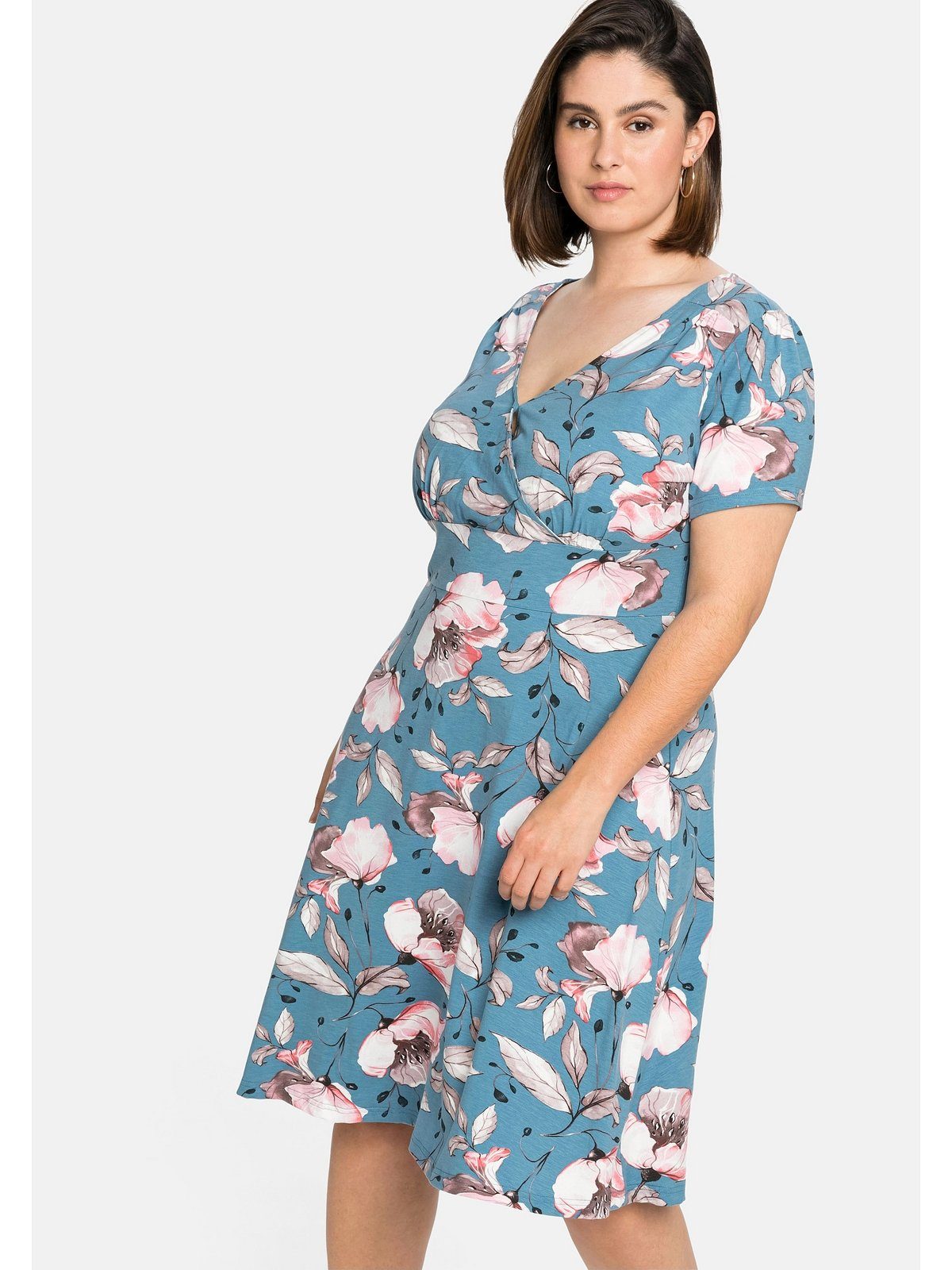 sheego by Joe Browns Sommerkleid Große Größen in Wickeloptik, mit Blumenprint
