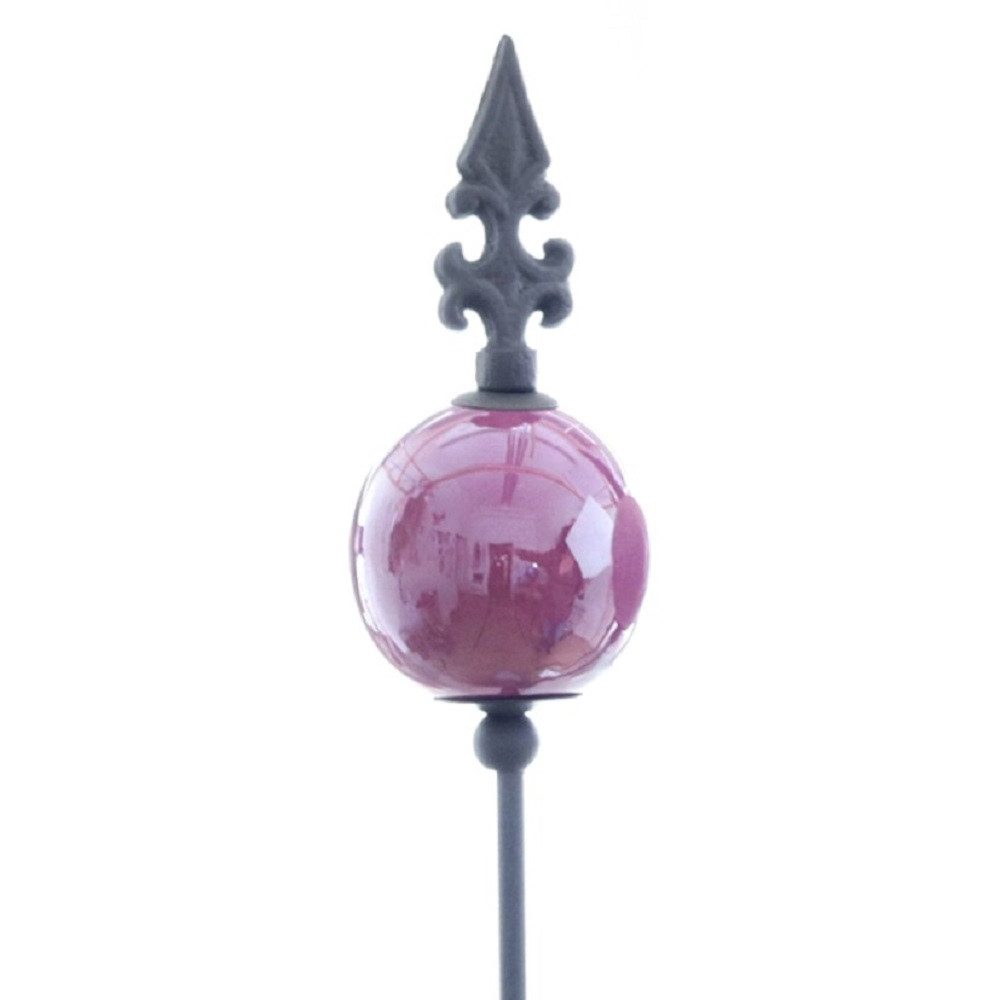 naninoa GmbH Gartenstecker Metall Stecker französische Lilie Gartenstecker Violett Lila 110cm
