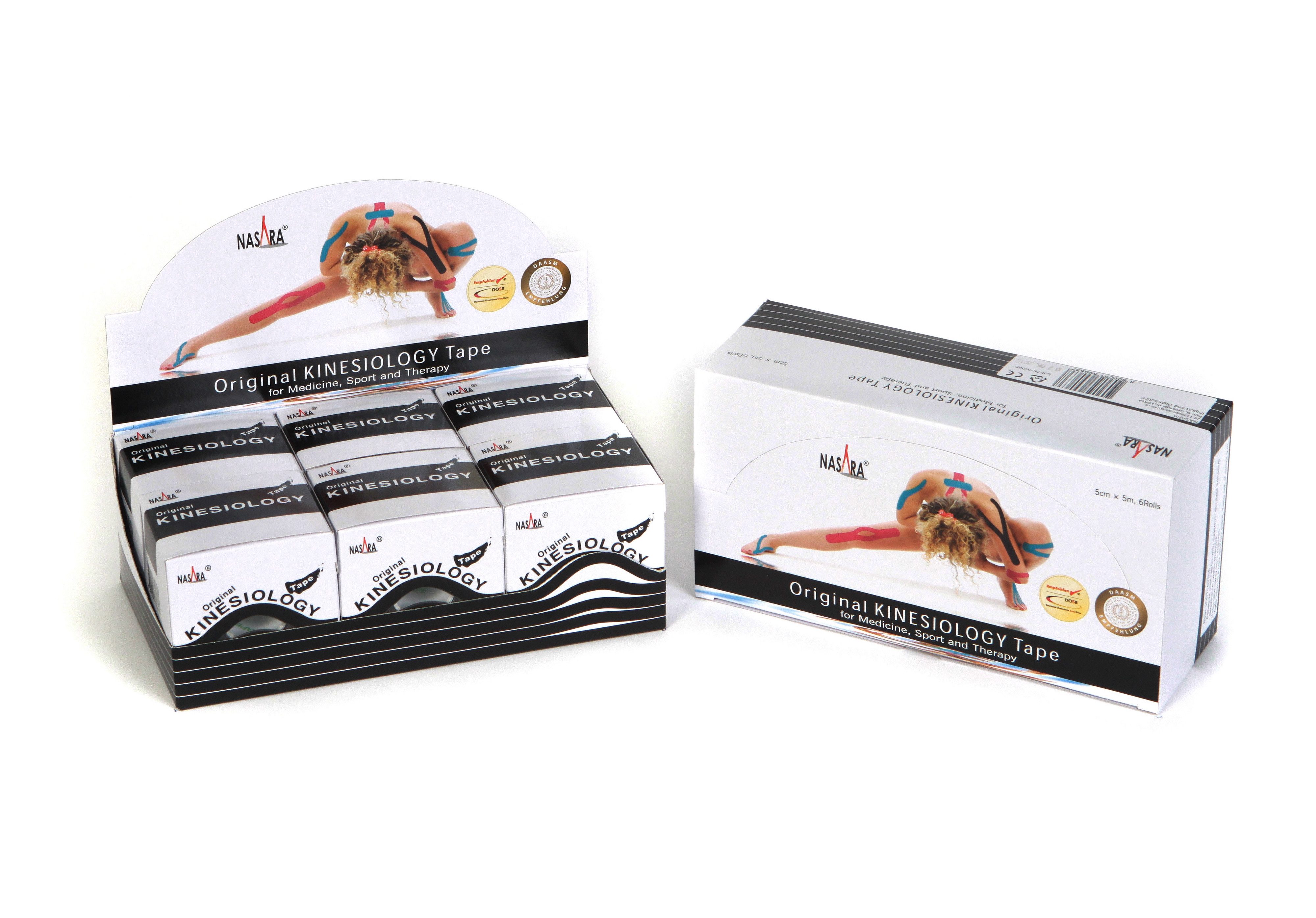 NASARA Kinesiologie-Tape NASARA Kinesio Tape, 5cm x 5m (6er Box)