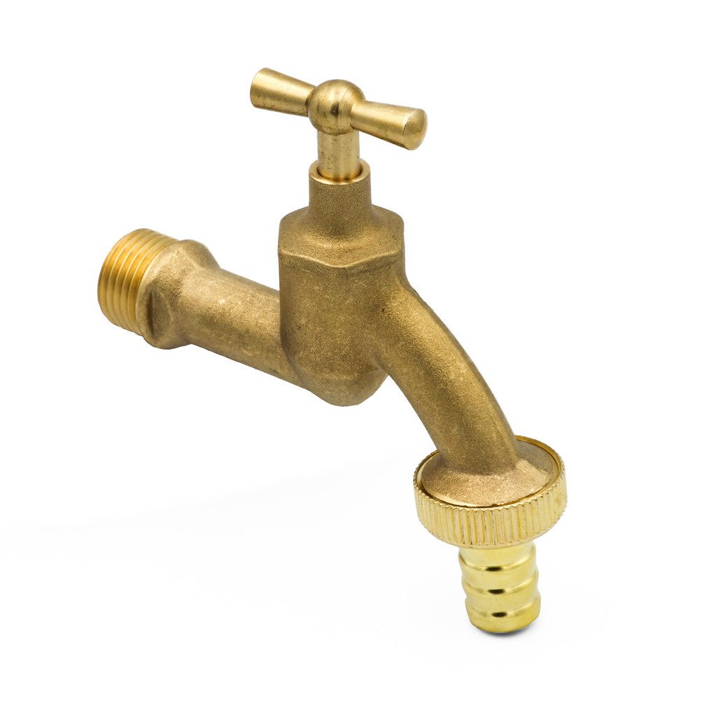 Auslaufventil Ventilauslaufhahn 1/2" 21 mm Auslaufhahn Messing matt Wasserhahn