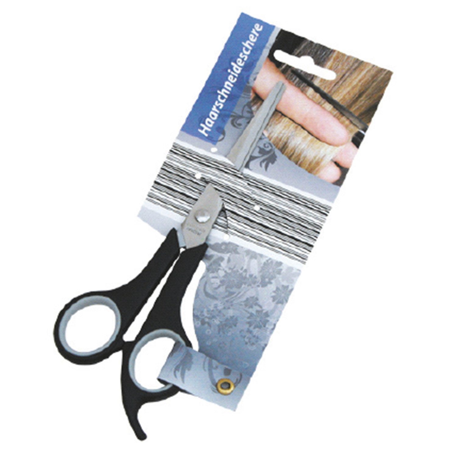 Haarschere Haarschneideschere Edelstahl Schwarz 1 Stück, (Stück, 1-tlg., Haarschneideschere), Haarschneideschere Friseurschere professionelle Haarschere Haarsche