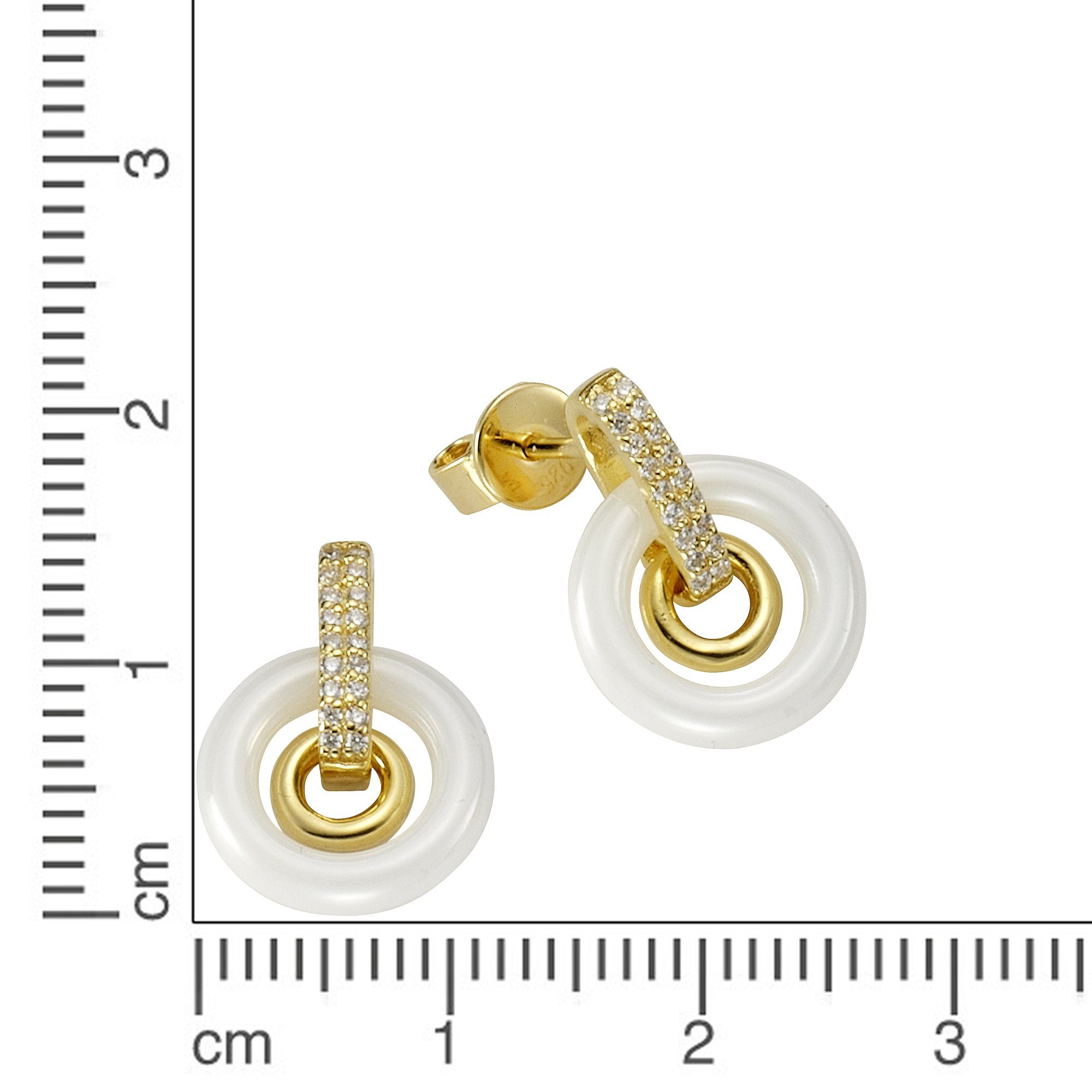 Jacques Lemans Paar Ohrstecker 925/- Sterling Silber vergoldet