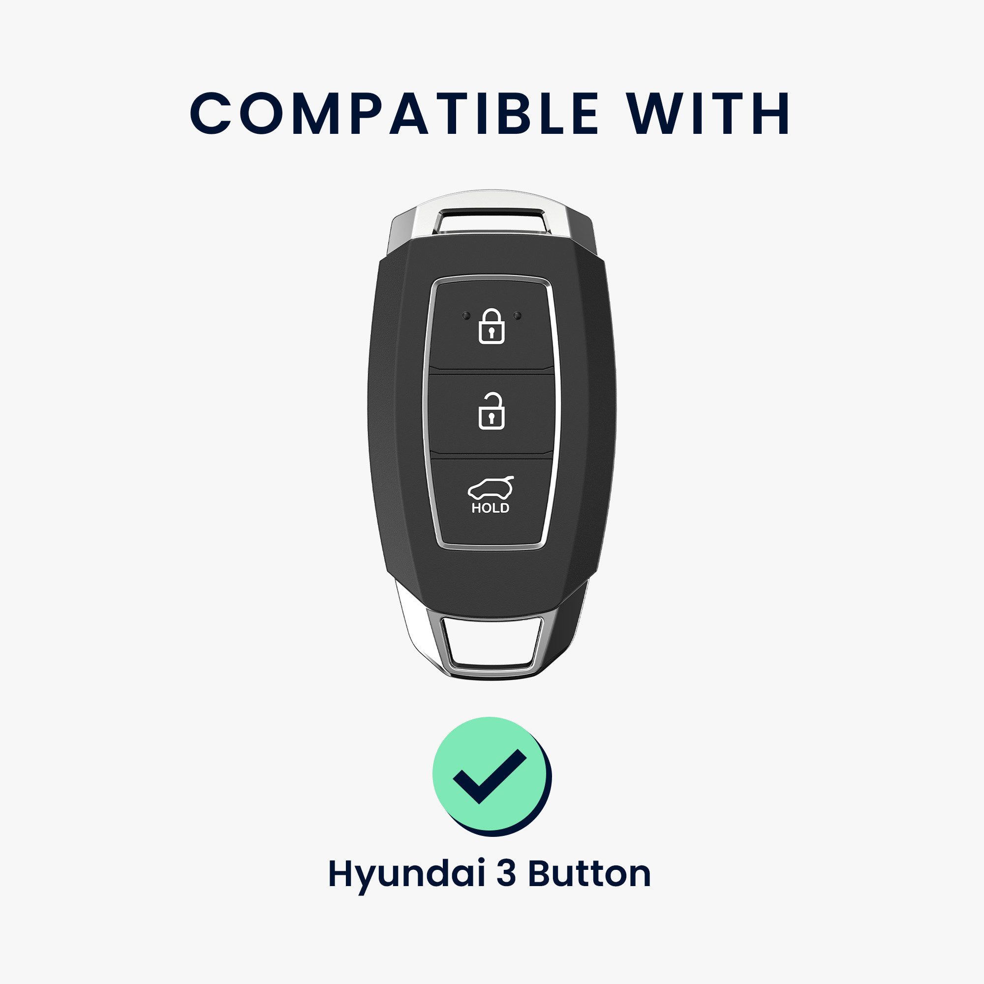 kwmobile Schlüsseltasche Hülle für Hyundai 3-Tasten Autoschlüssel Keyless Go (1-tlg), Schlüsselhülle - Autoschlüssel Silikon Cover