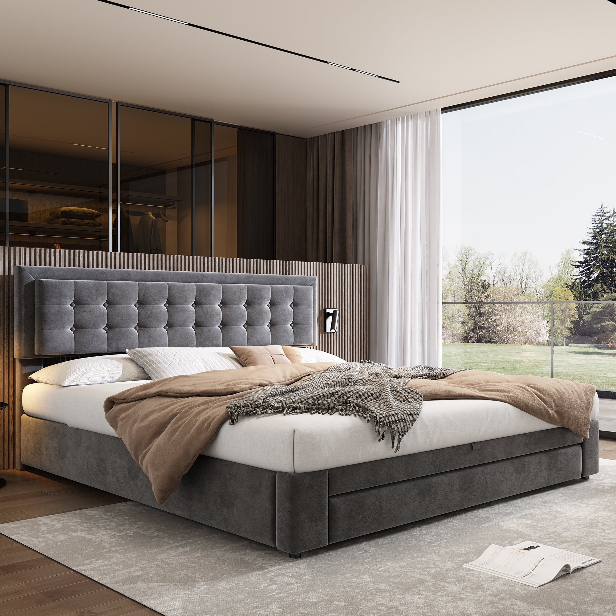 HAUSS SPOLE Polsterbett 180x200cm Hydraulisch Bett günstig online kaufen
