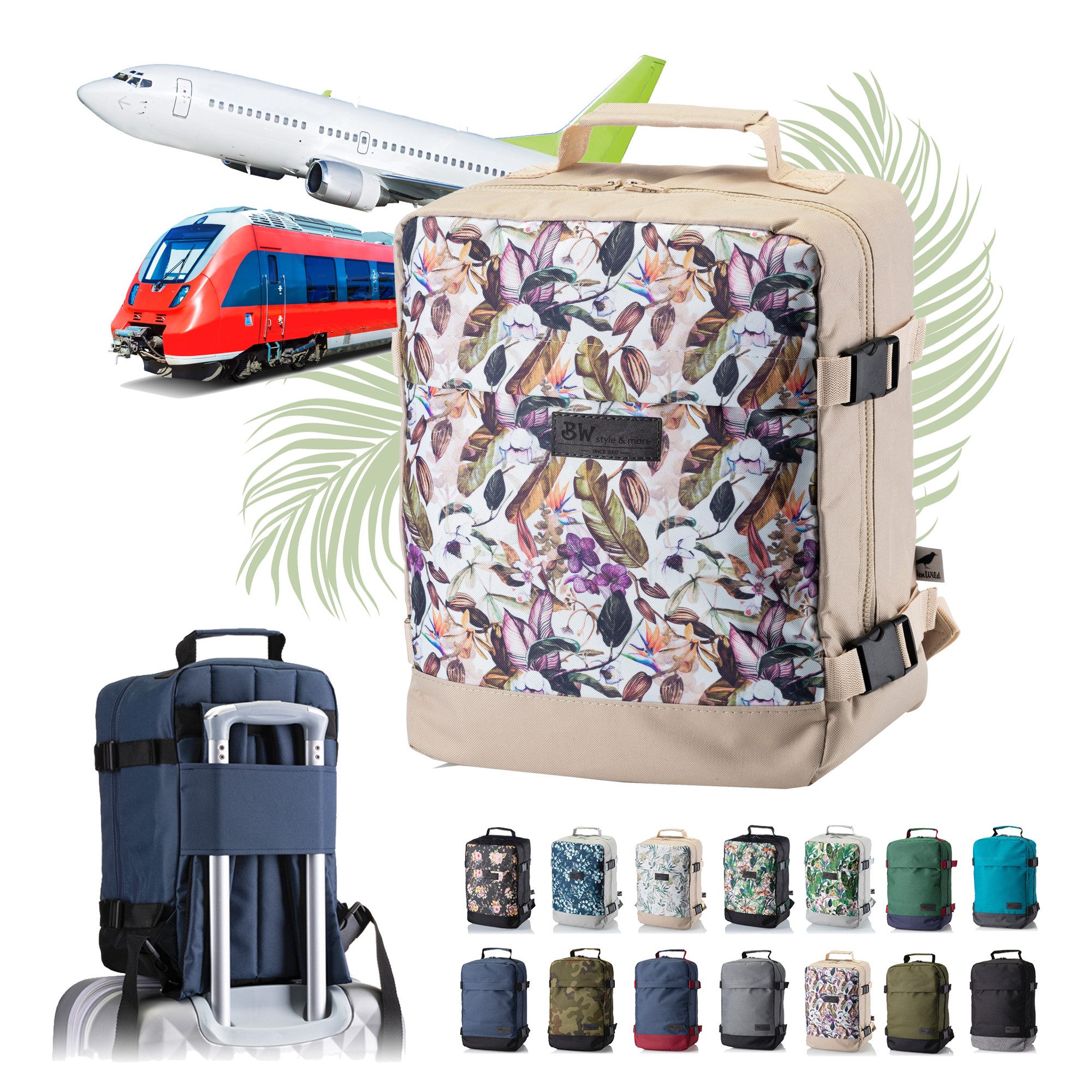 BambiniWelt by Rafael K. Handgepäckkoffer RUCKSACK Handgepäck Boardgepäck 40x20x25 40x30x20 Ryanair Wizzair, 2 Größen verfügbar: 40 x 25 x 20 cm (klein), 40 x 30 x 20 cm (groß)
