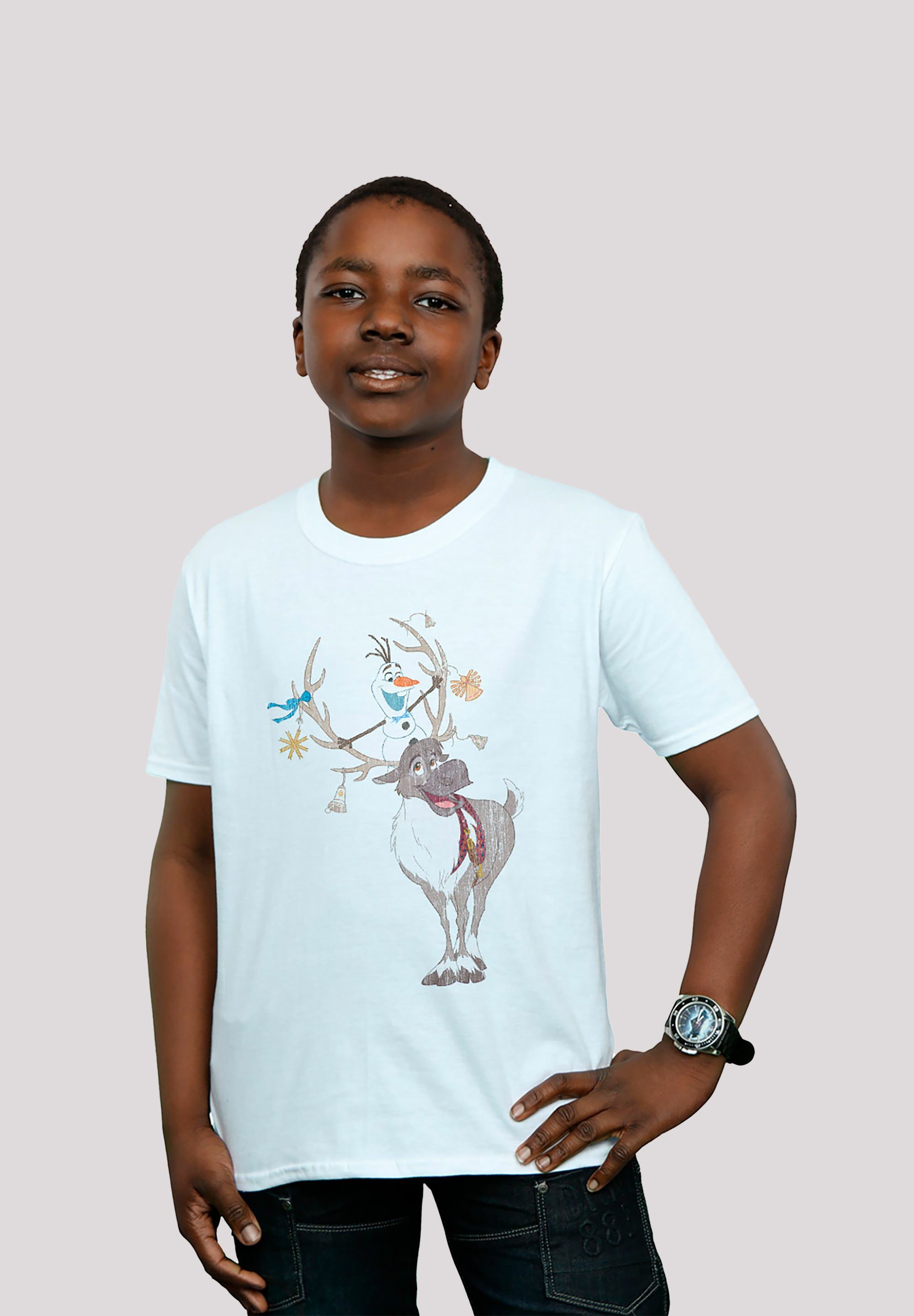 F4NT4STIC T-Shirt Disney weiß und Christmas Sven Frozen Olaf Print