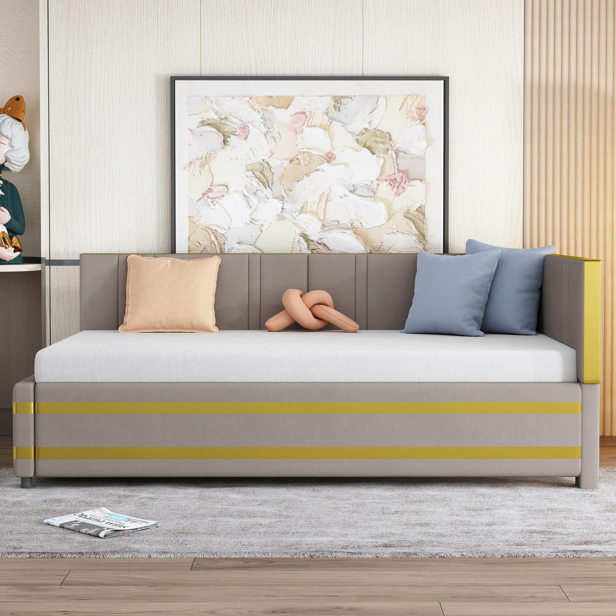 Odikalo Schlafsofa Polsterbett Sofabett 90*200 Multifunktionsbett günstig online kaufen
