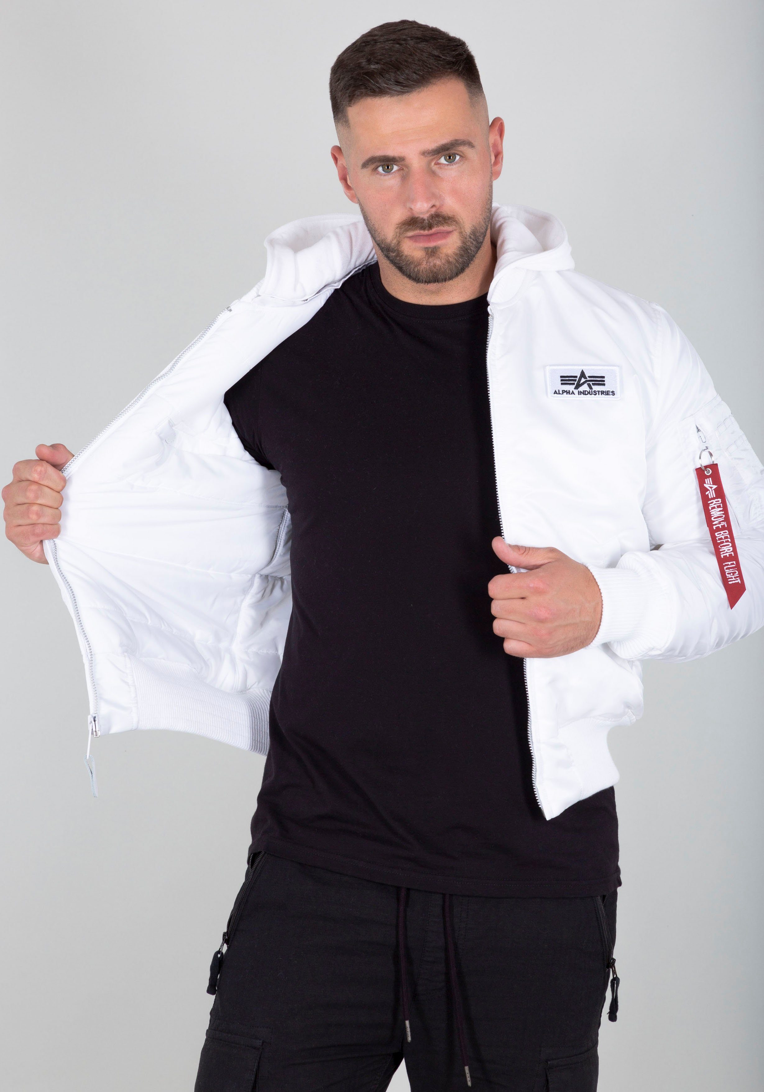 Alpha Industries Bomberjacke MA-1 ZH Back Print Kunstfaser, slim fit