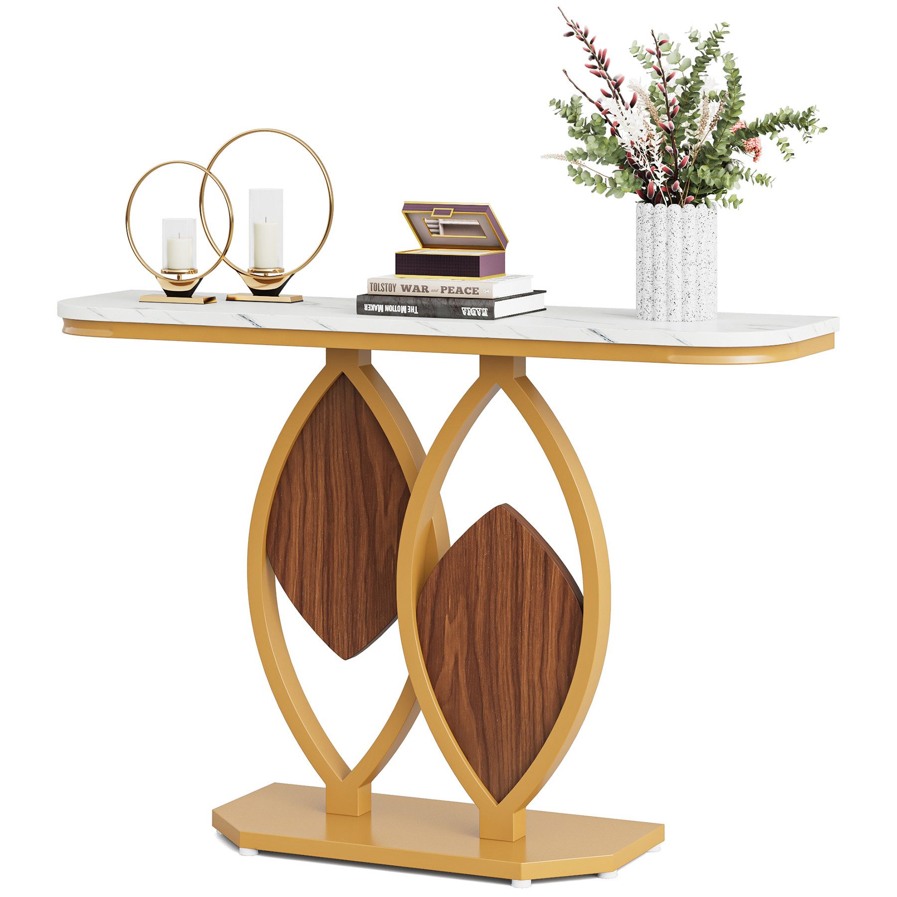 Tribesigns Konsolentisch 105cm Beistelltisch, Flurtisch, Geometrischer Meta günstig online kaufen