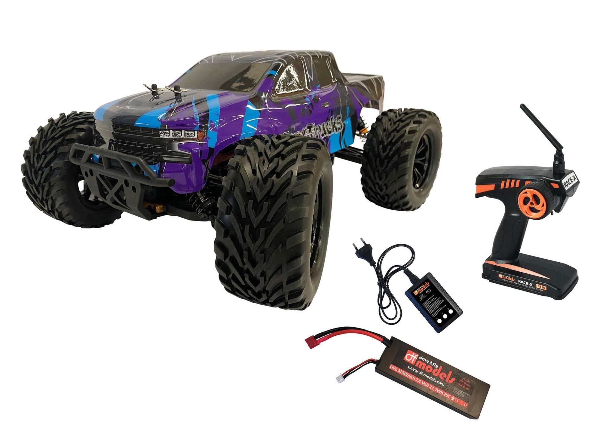 RC-Quadrocopter DF Models RC FastTruck 5.1 Brushless Monstertruck RTR 1:10