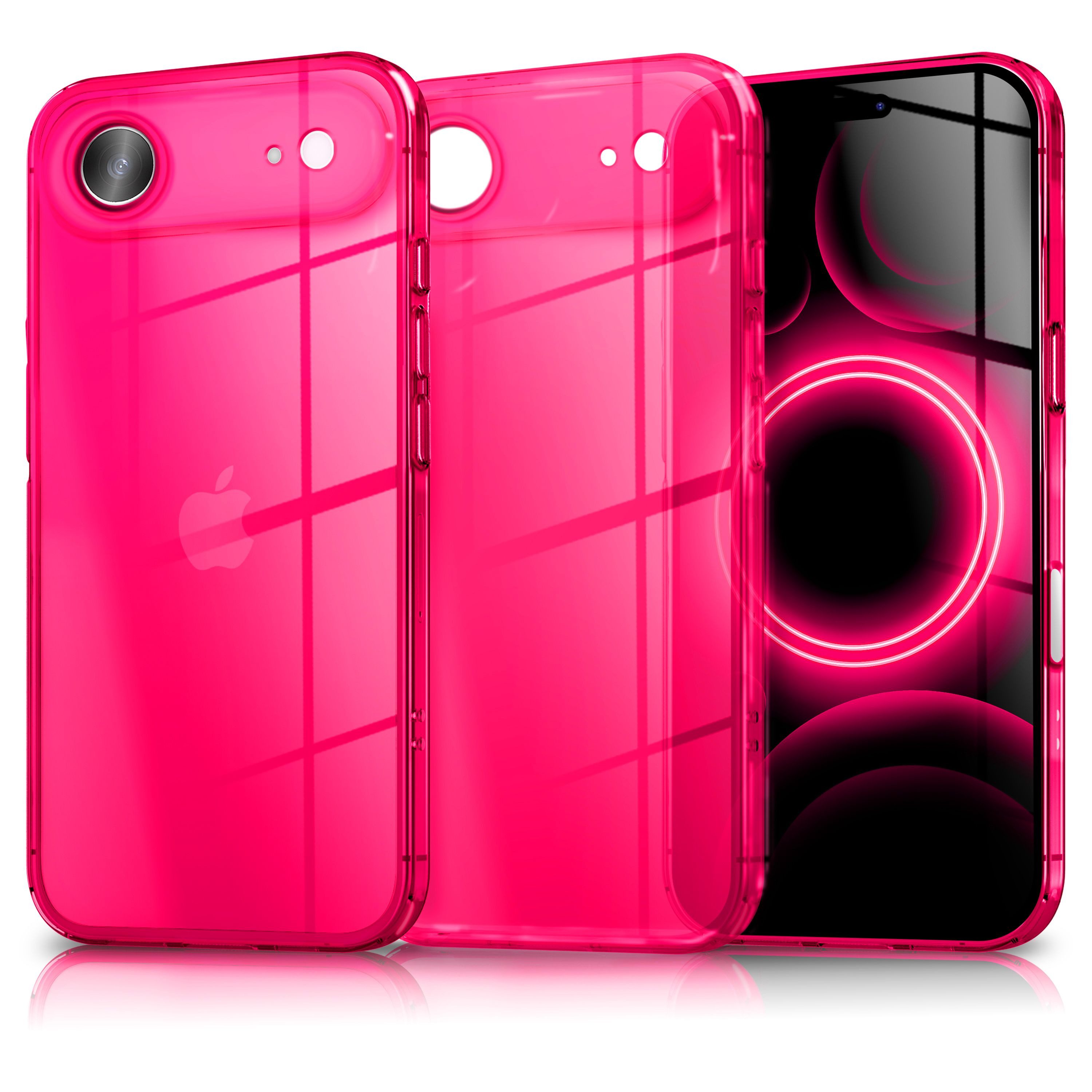 Nalia Smartphone-Hülle Apple iPhone 17 Air 16,5 cm (6,5 Zoll), Leuchtende Neon Farbe / Durchsichtig / Anti-Gelb / Soft TPU & Flexibel