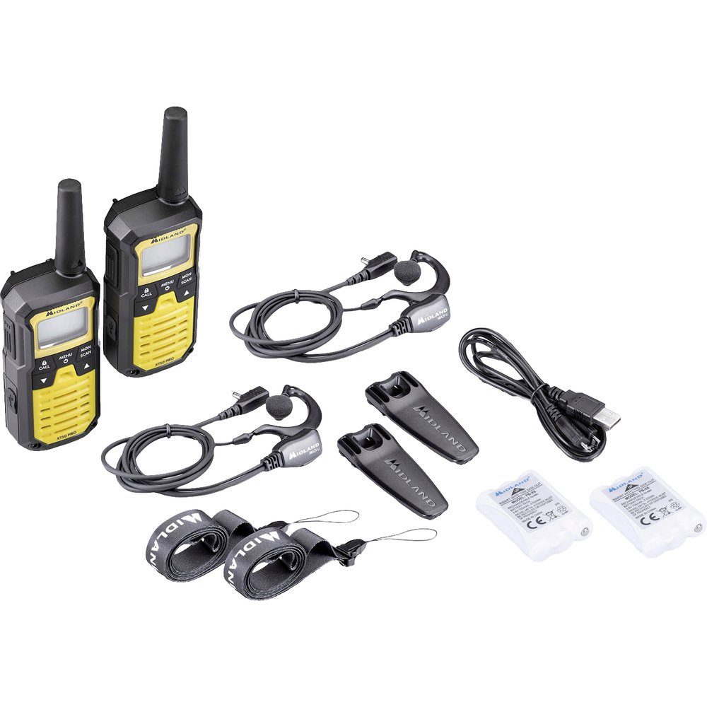 Midland Walkie Talkie Midland XT50 Pro Koffer Gelb C1464.01 PMR/LPD-Handfunkgerät 2er Set