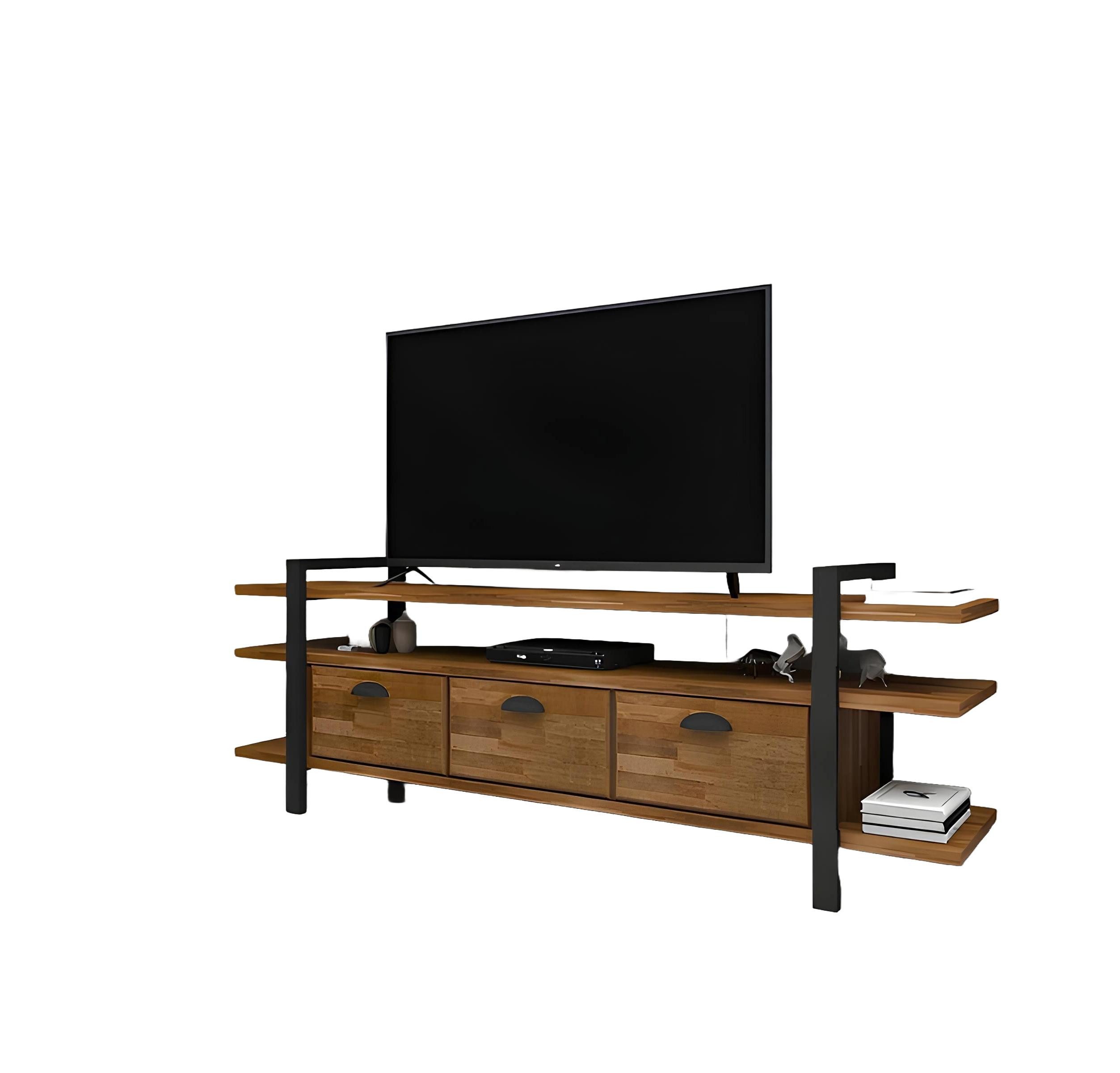 Xlmoebel TV-Schrank TV-Möbel in Dunkelbraun - Stabiles Unterschrank für das Wohnzimmer aus (TV-Ständer) Hergestellt in Europa