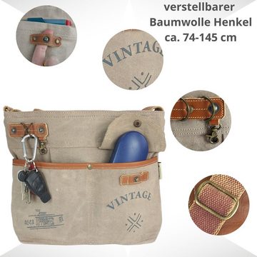 Sunsa Umhängetasche vintage Umhängetasche aus braune Canvas. Crossbody Schultertasche, Vintage Stil