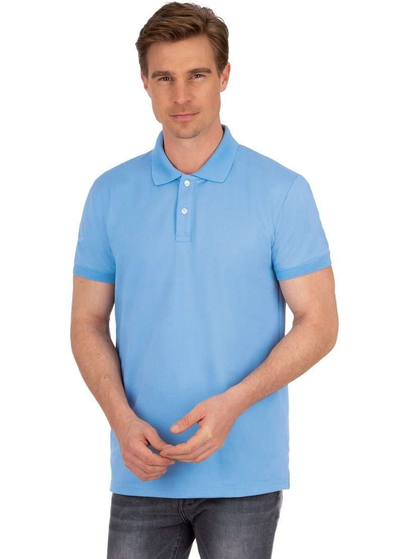 Trigema Poloshirt Fit Poloshirt TRIGEMA aus Slim DELUXE-Piqué, kurzer Kragen Knopfleiste mit