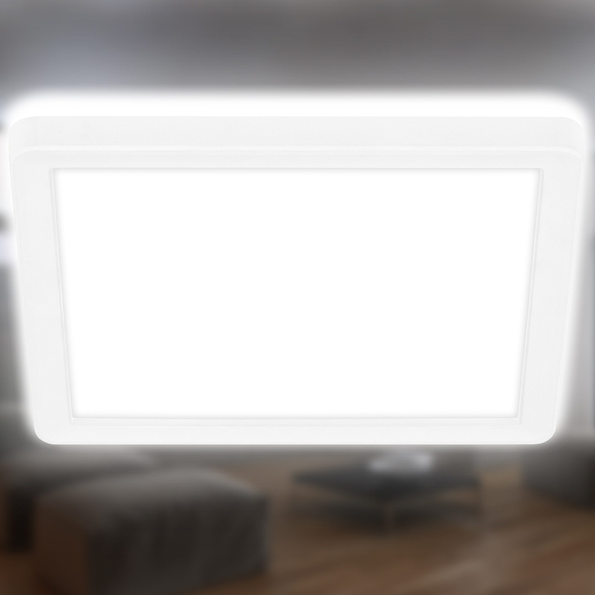 Briloner Leuchten LED Deckenleuchte Panel Slim ultraflach weiß, LED fest integriert, Neutralweiß, LED Deckenlampe 19/29,5/42 x 3 cm Weiß 12-22W Wohnzimmer Schlafzimmer