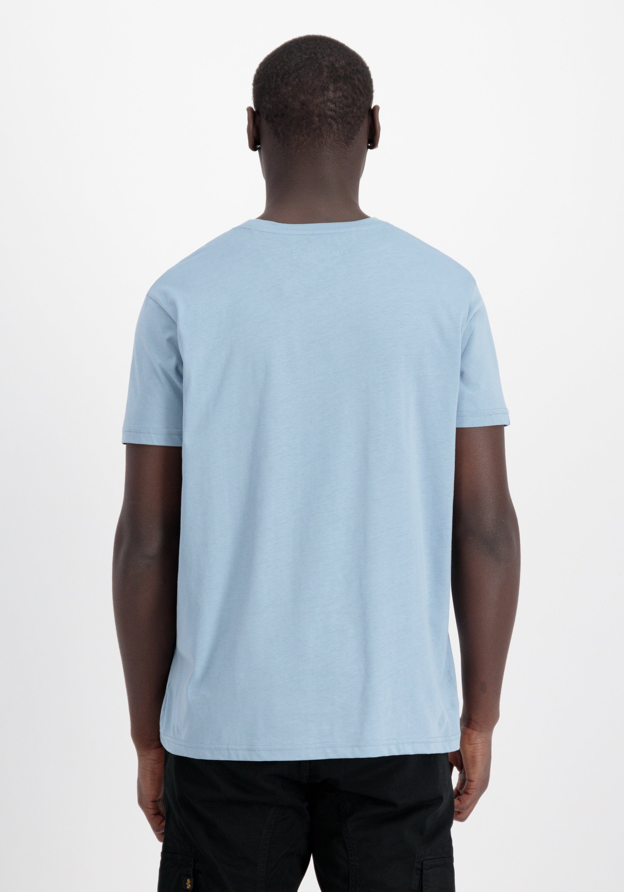 Alpha Industries T Industries Basic T-Shirts greyblue Embroidery T-Shirt Alpha Men 