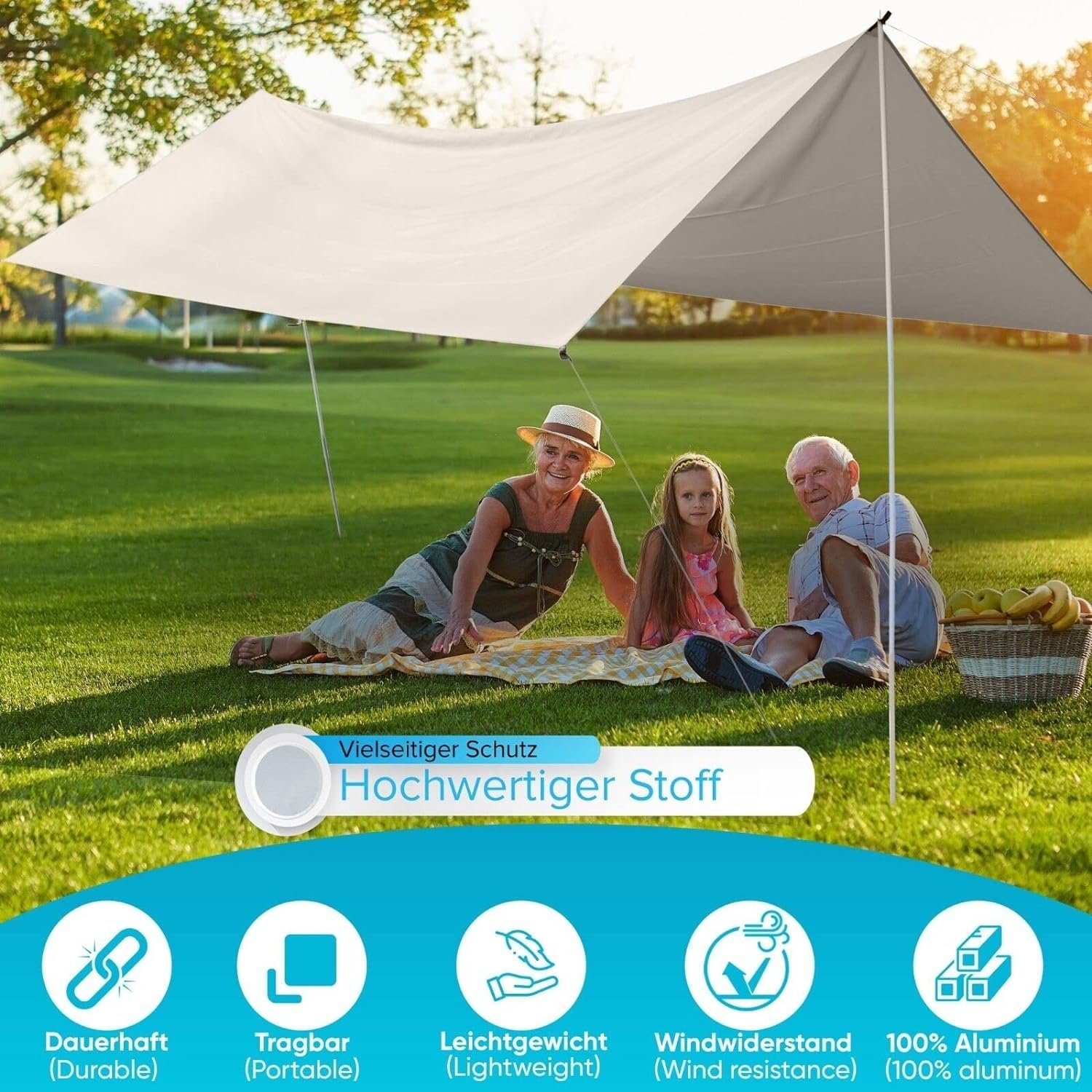 Defactoshop Sonnensegel Sonnensegel Sonnenschutz Camping Sonnendach günstig online kaufen