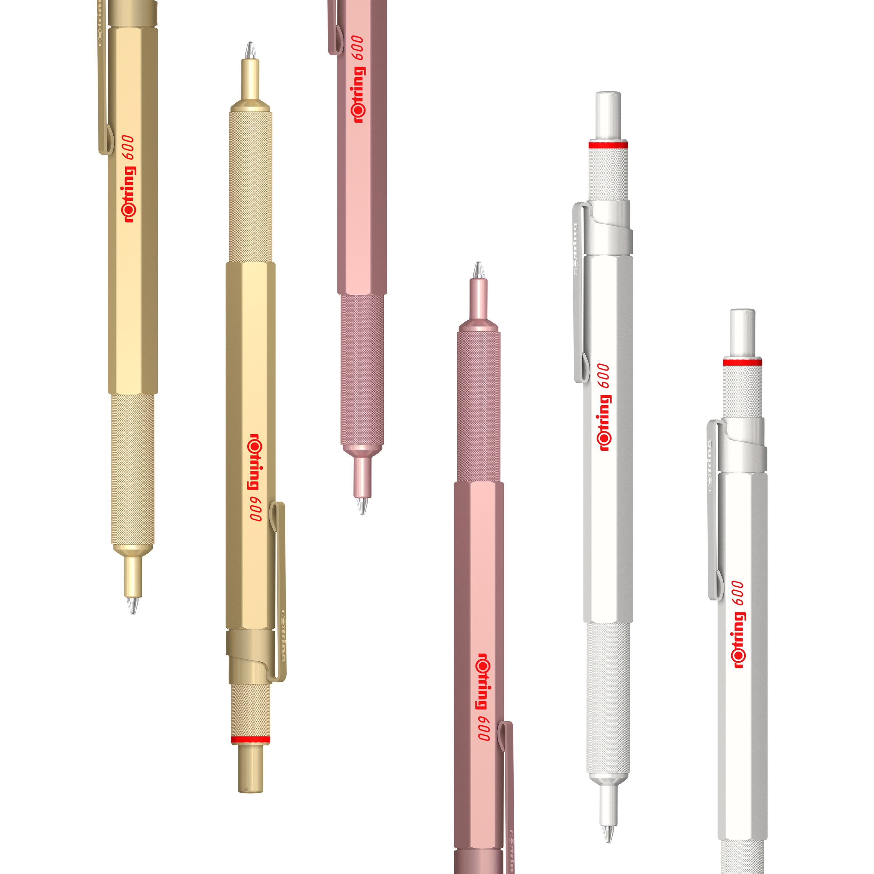 ROTRING Kugelschreiber rotring 2183890 rotring Druckkugelschreiber 600, metallic-perlweiß