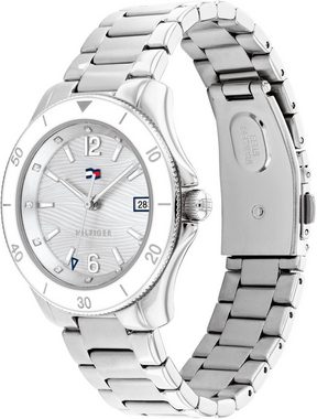 Tommy Hilfiger Quarzuhr SPORT, 1782512, Armbanduhr, Damenuhr, Datum, Glaskristalle, analog